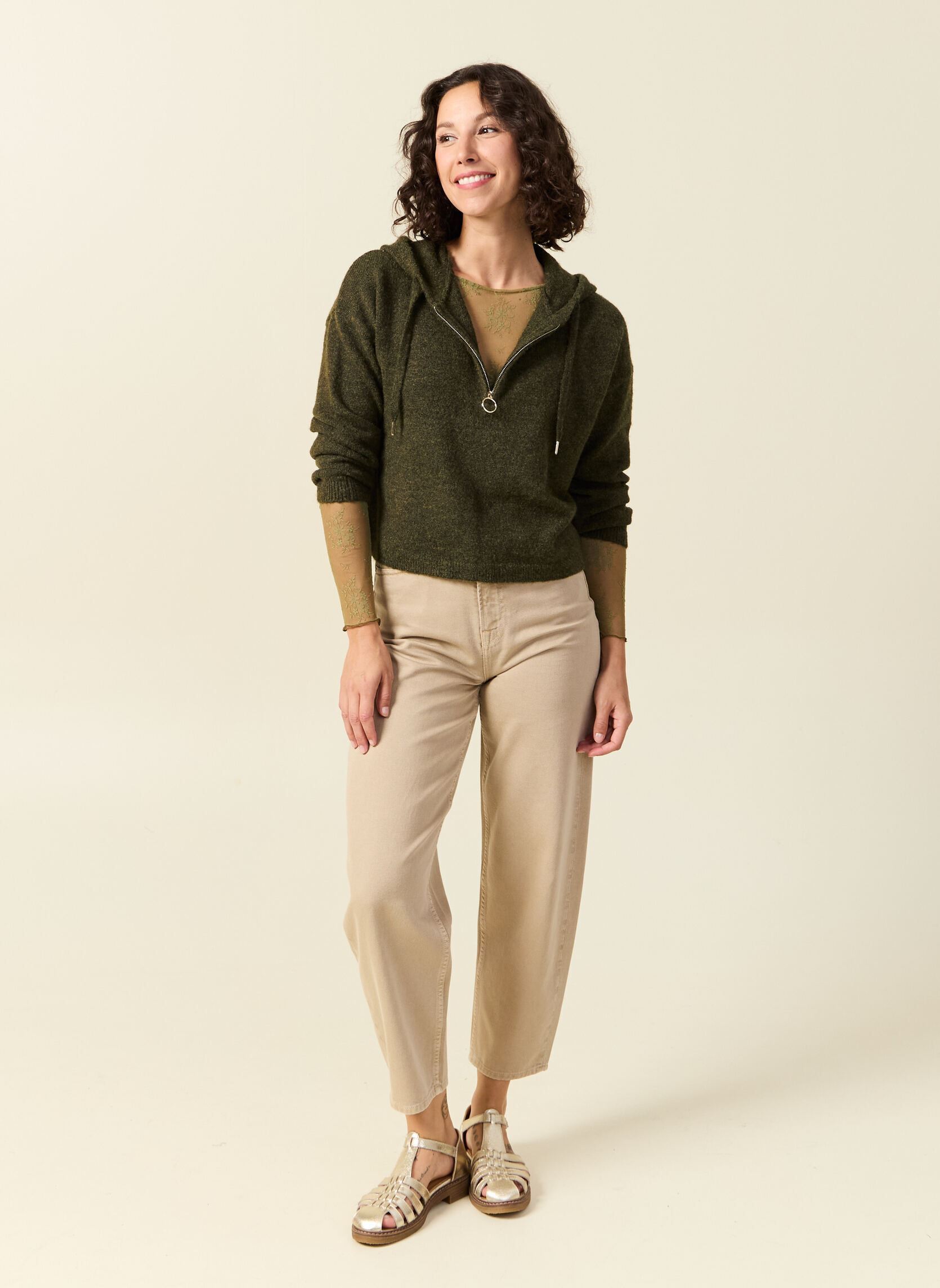 Pullover MELONPULF damen grün Bonobo Pullover MELONPULF damen grün OLIVE NIGHT