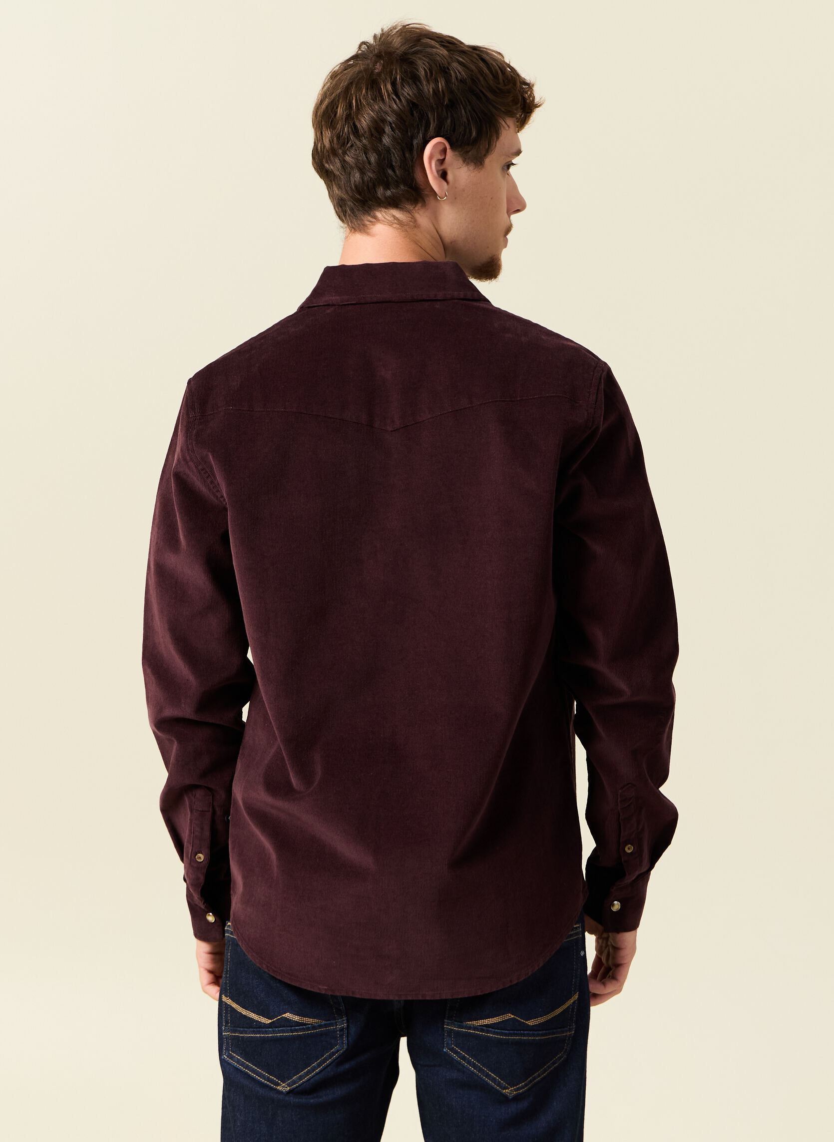 Camicie VELVETSTARH uomo bordeaux Bonobo Camicie VELVETSTARH uomo bordeaux FUDGE