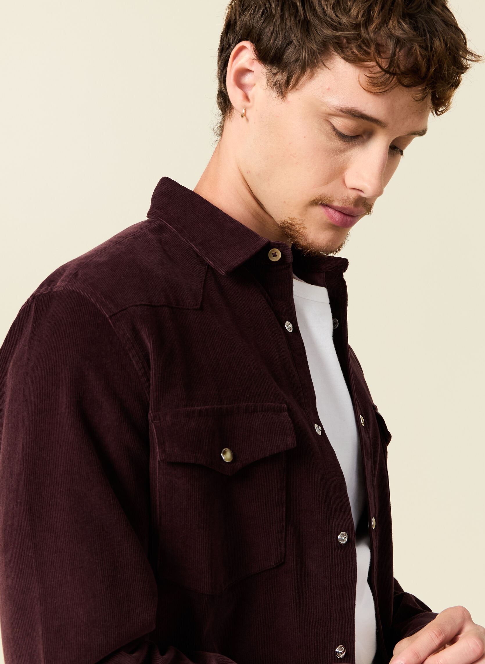 Camicie VELVETSTARH uomo bordeaux Bonobo Camicie VELVETSTARH uomo bordeaux FUDGE