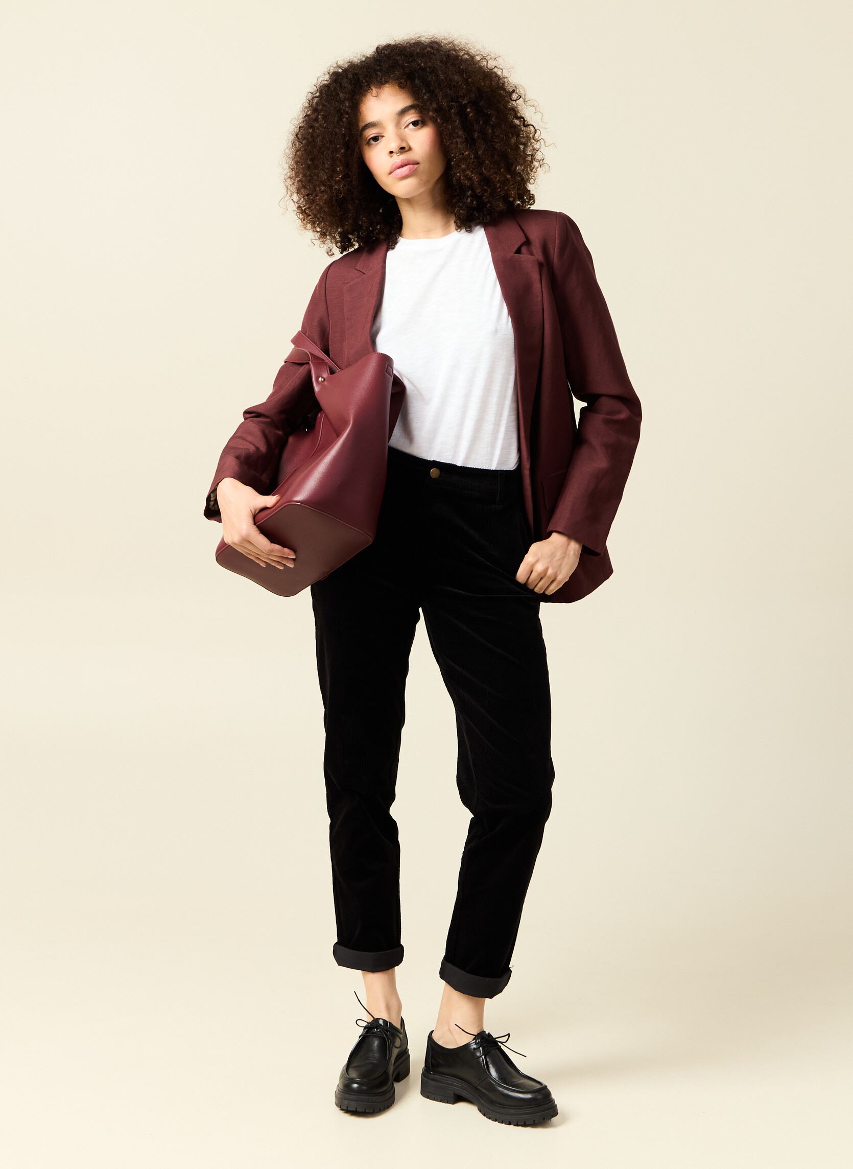 Chinohosen VELOUCHINO#F damen schwarz Bonobo Chinohosen VELOUCHINO#F damen schwarz BLACK BEAUTY