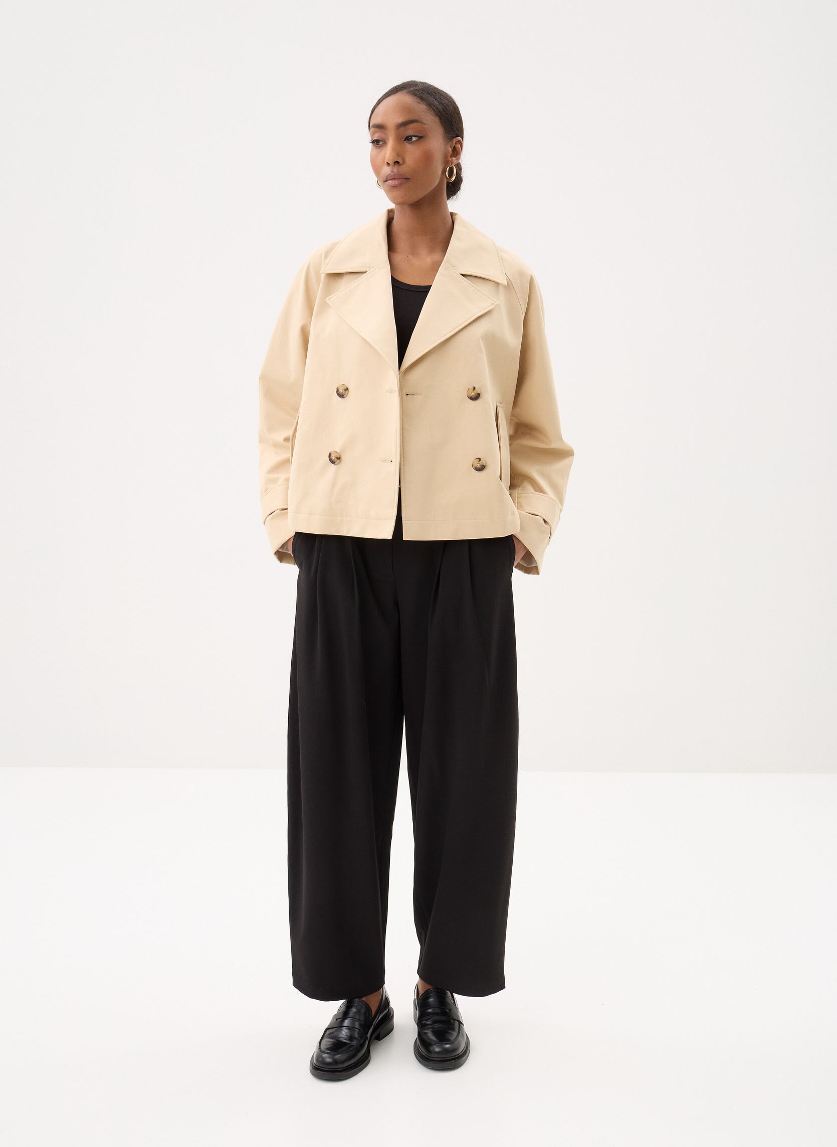 Trenchcoats TRENCH-COURT3 dames beige Georgia Rose Trenchcoats TRENCH-COURT3 dames beige PEBBLE