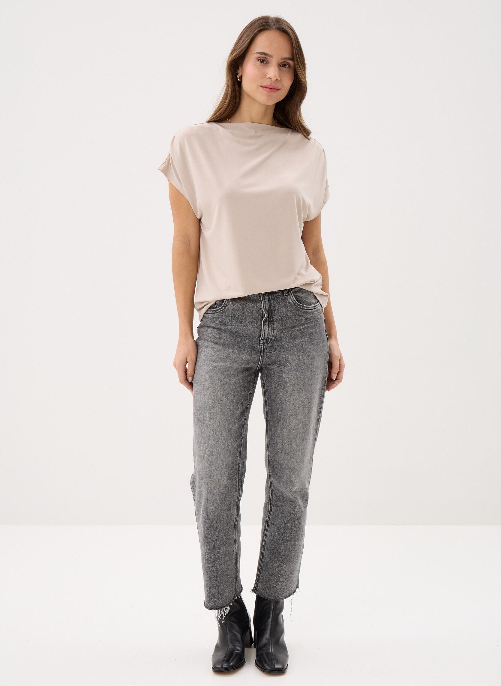 Kurzarm-T-Shirts TPLISSE damen beige MADE BY Kurzarm-T-Shirts TPLISSE damen beige SILVER GRAY