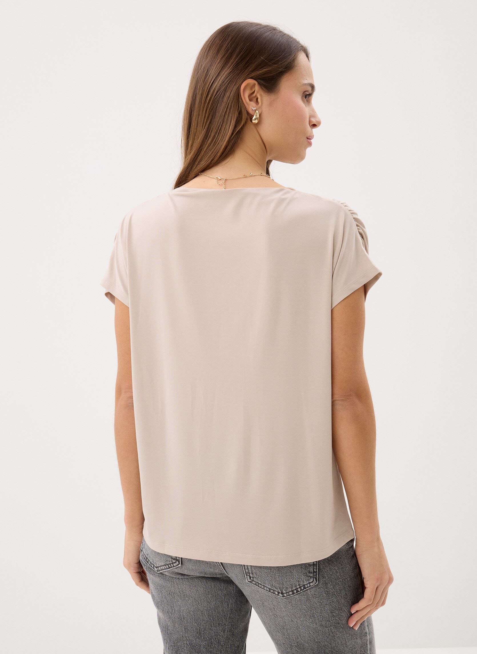 Kurzarm-T-Shirts TPLISSE damen beige MADE BY Kurzarm-T-Shirts TPLISSE damen beige SILVER GRAY