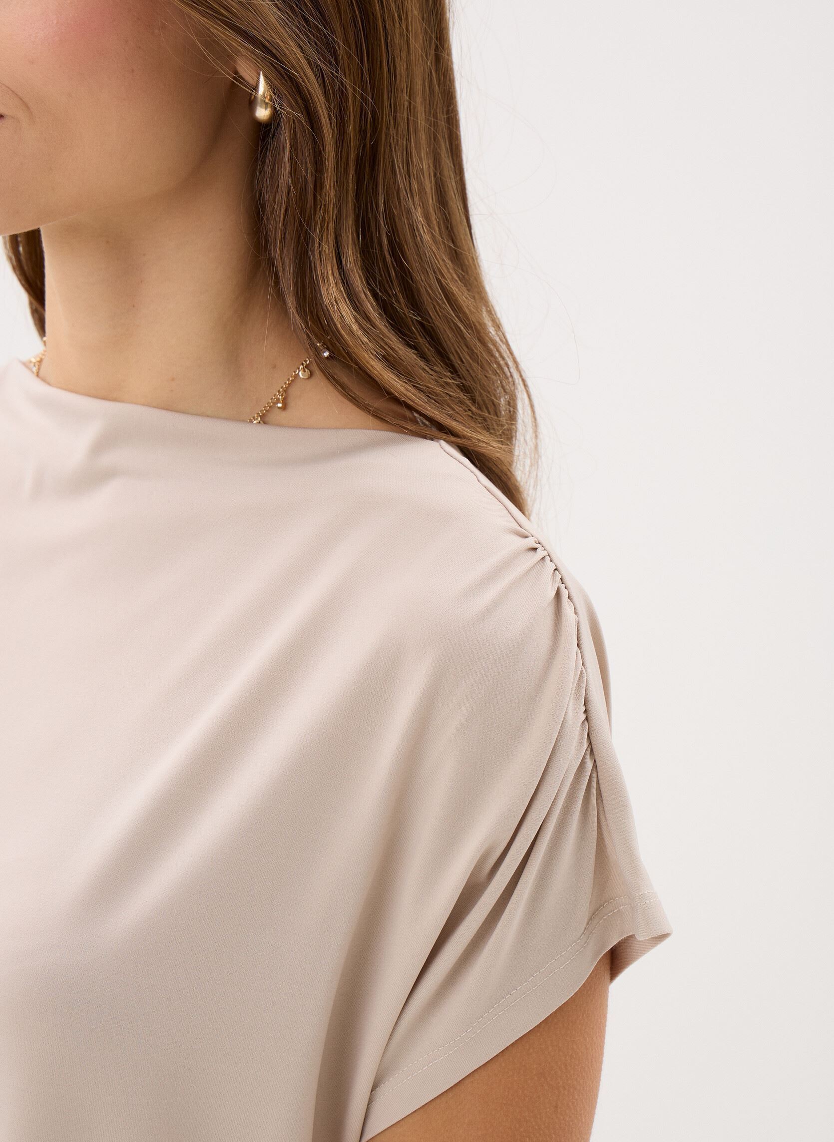 Kurzarm-T-Shirts TPLISSE damen beige MADE BY Kurzarm-T-Shirts TPLISSE damen beige SILVER GRAY