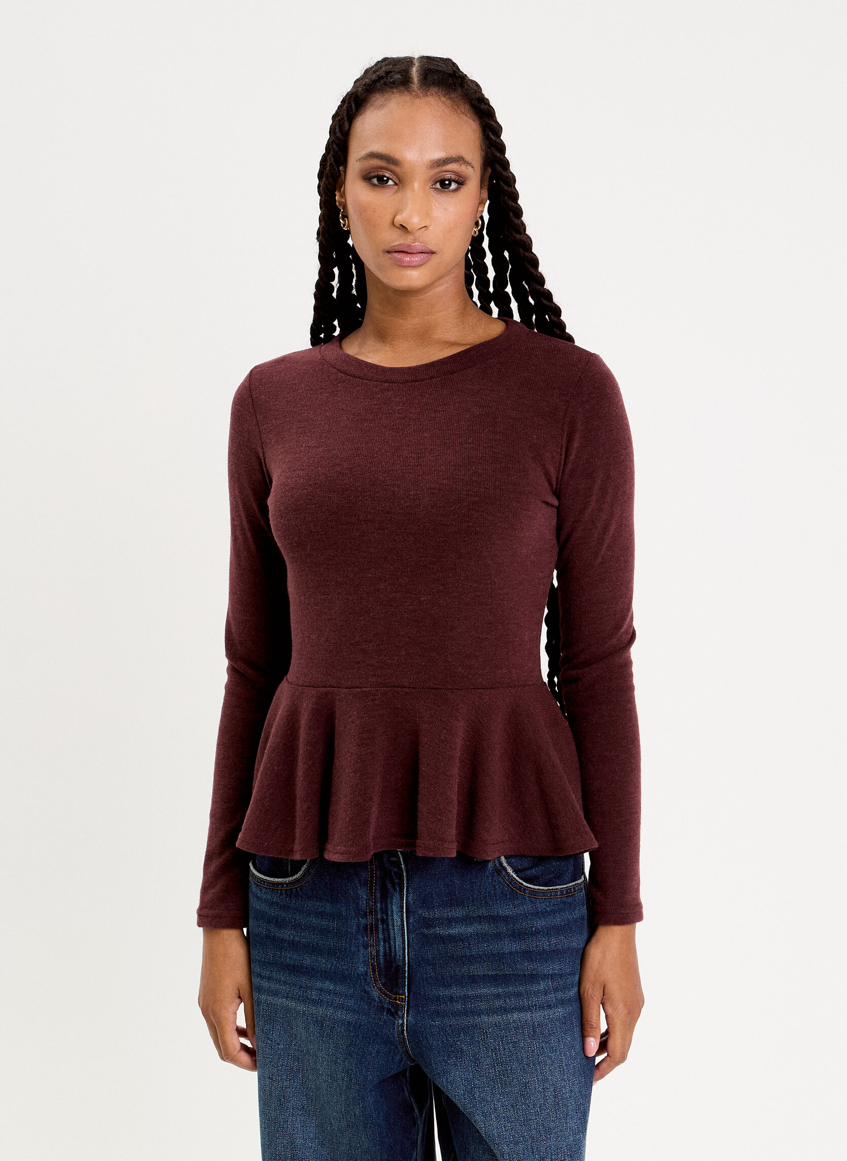 Tee-shirts LDOUPEPLUM femme bordeaux Cache Cache Tee-shirts LDOUPEPLUM femme bordeaux Bordeaux