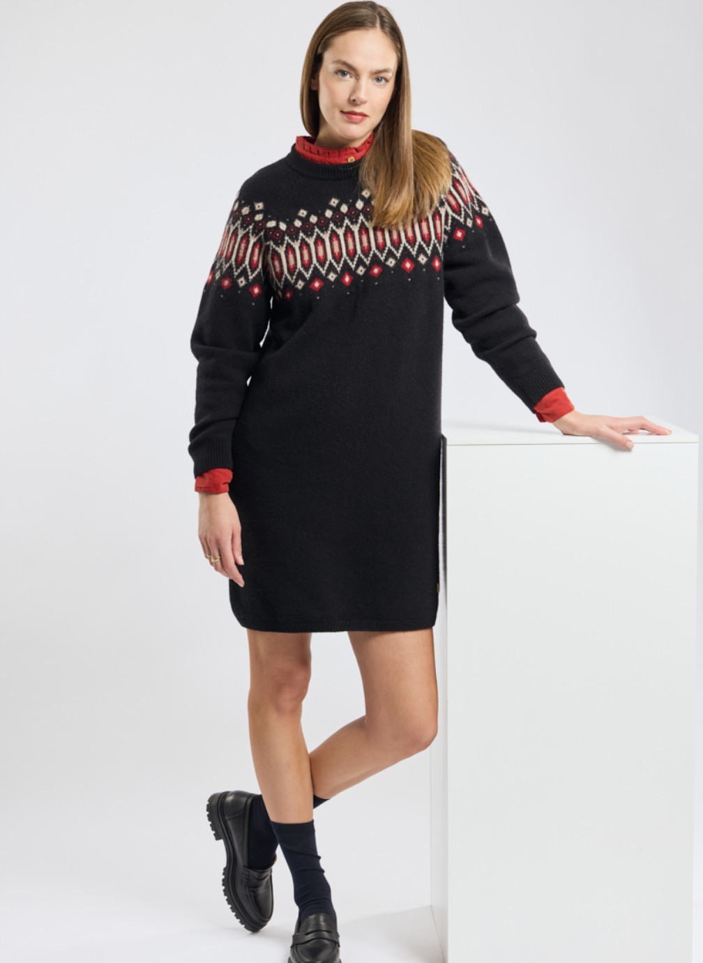Robe Pull Longue Armor Lux En Laine Mérinos - Robe Douillette Femme Collection Héritage