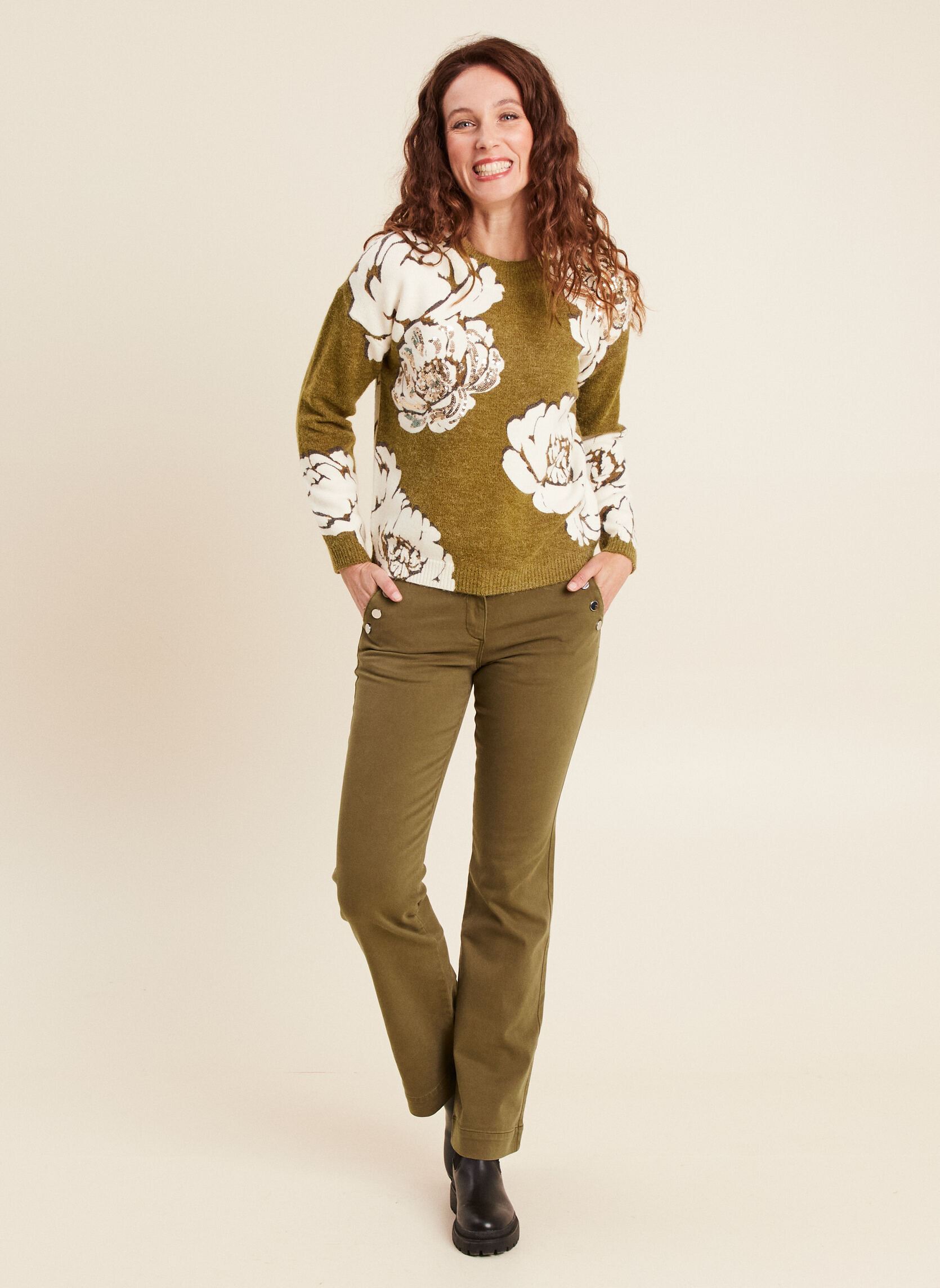 Pullover MIPRINTBLOOM damen grün Bréal Pullover MIPRINTBLOOM damen grün FLO-MIPRINTBLOOM-G
