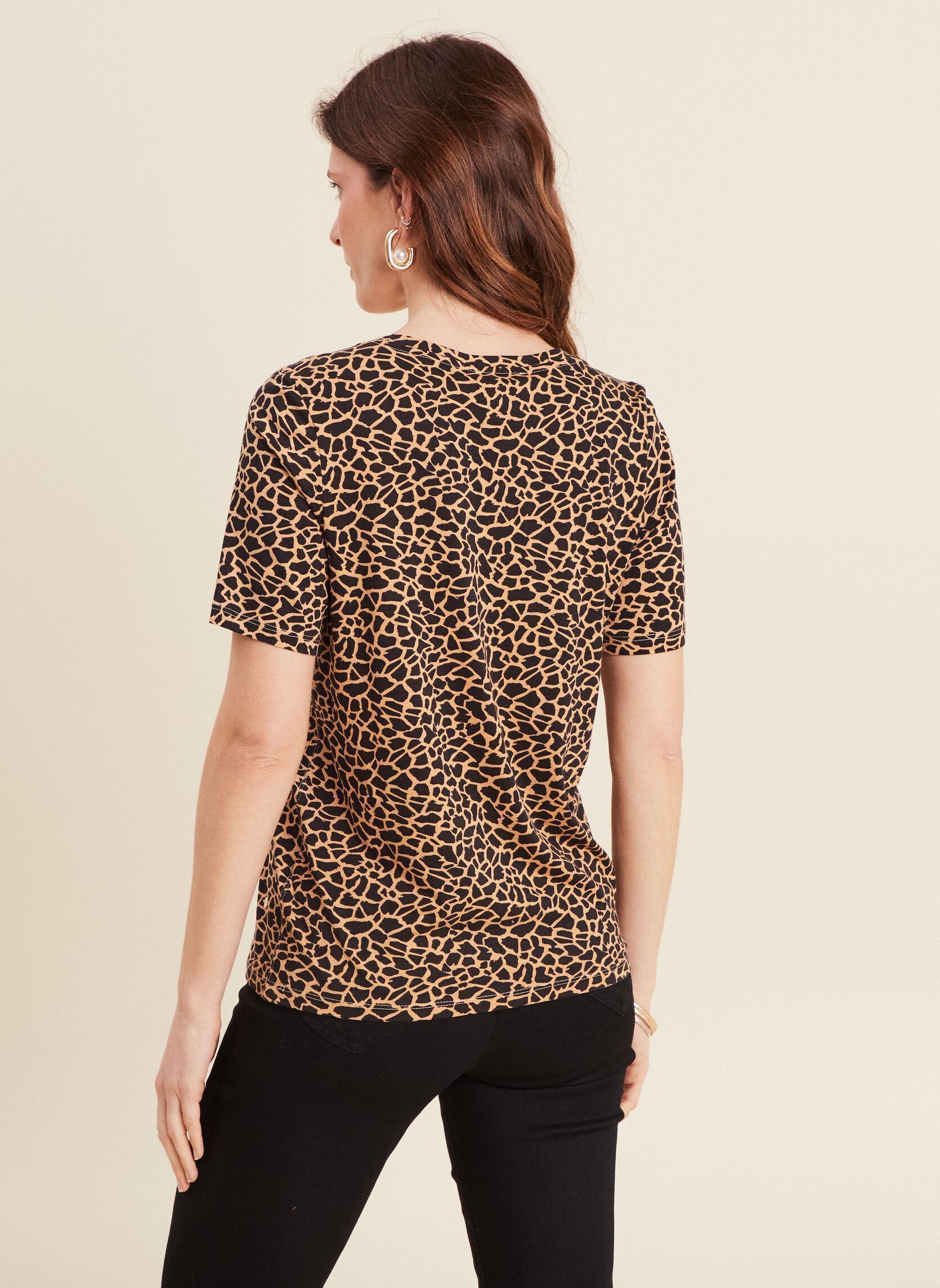 Tee-shirts manches courtes TIBRICOP femme noir Bréal Tee-shirts manches courtes TIBRICOP femme noir ANI-GIRAFON-MID-BR
