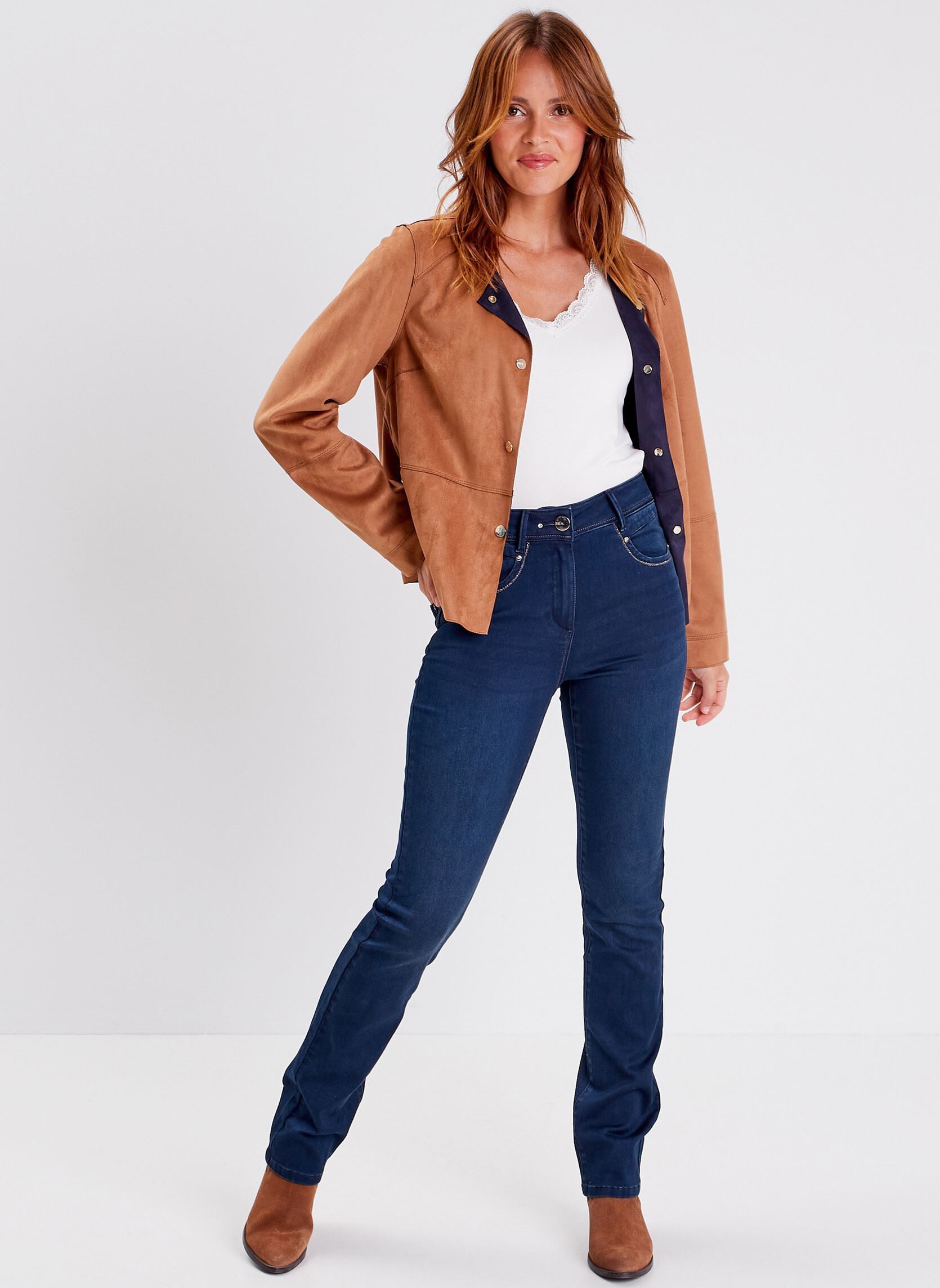 Flared jeans PEJAZDROITJ dames blauw Bréal Flared jeans PEJAZDROITJ dames blauw DENIM BRUT