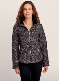 Mäntel GEARMIPRINT damen schwarz Bréal Mäntel GEARMIPRINT damen schwarz ANI-ZEBRASKA-BL