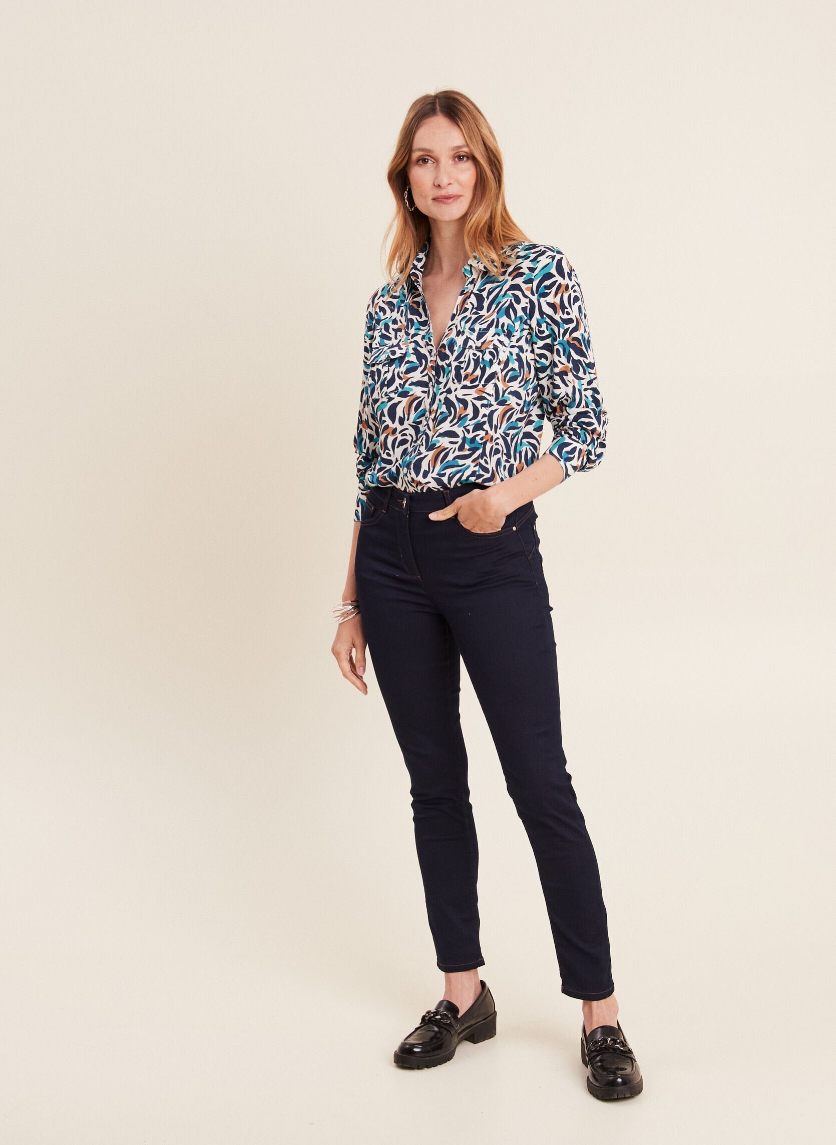 Langarm-Hemden CAMIPAINT damen blau Bréal Langarm-Hemden CAMIPAINT damen blau PAINT-DASH-BIG