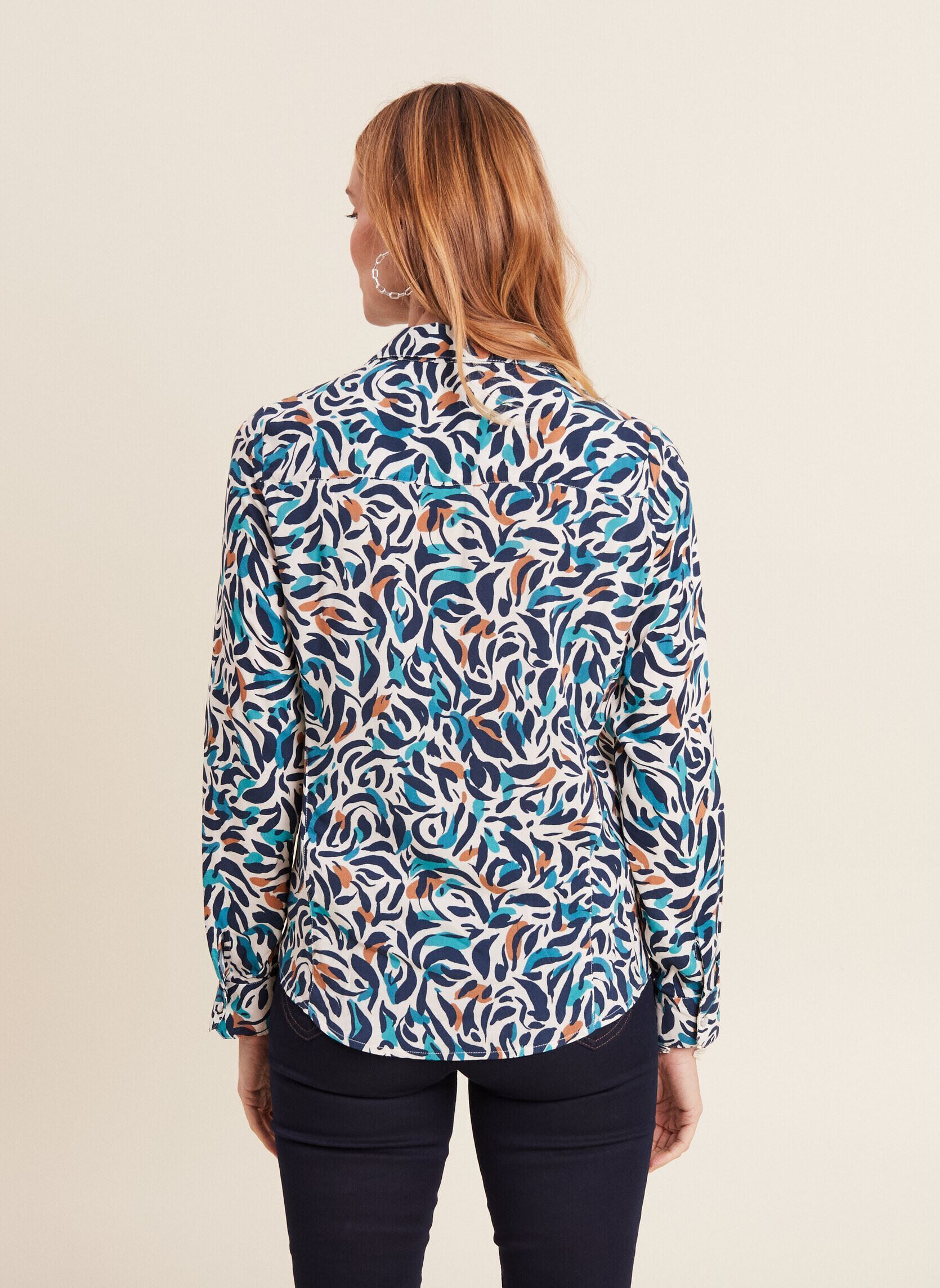 Langarm-Hemden CAMIPAINT damen blau Bréal Langarm-Hemden CAMIPAINT damen blau PAINT-DASH-BIG