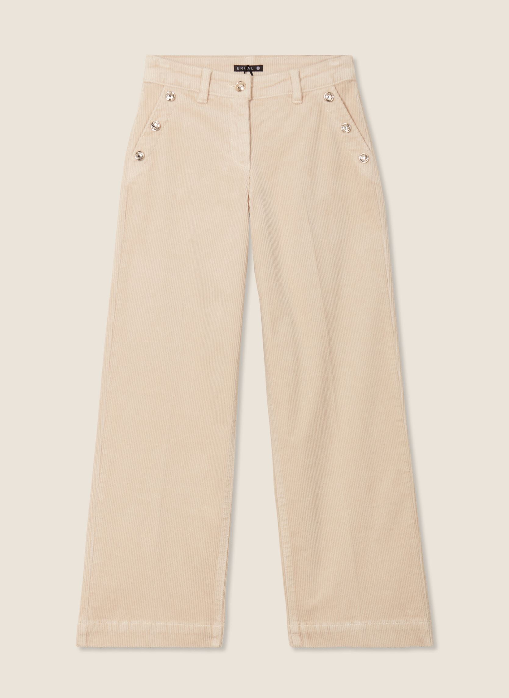 Pantalons larges PEVELPON femme beige Bréal Pantalons larges PEVELPON femme beige OATMEAL