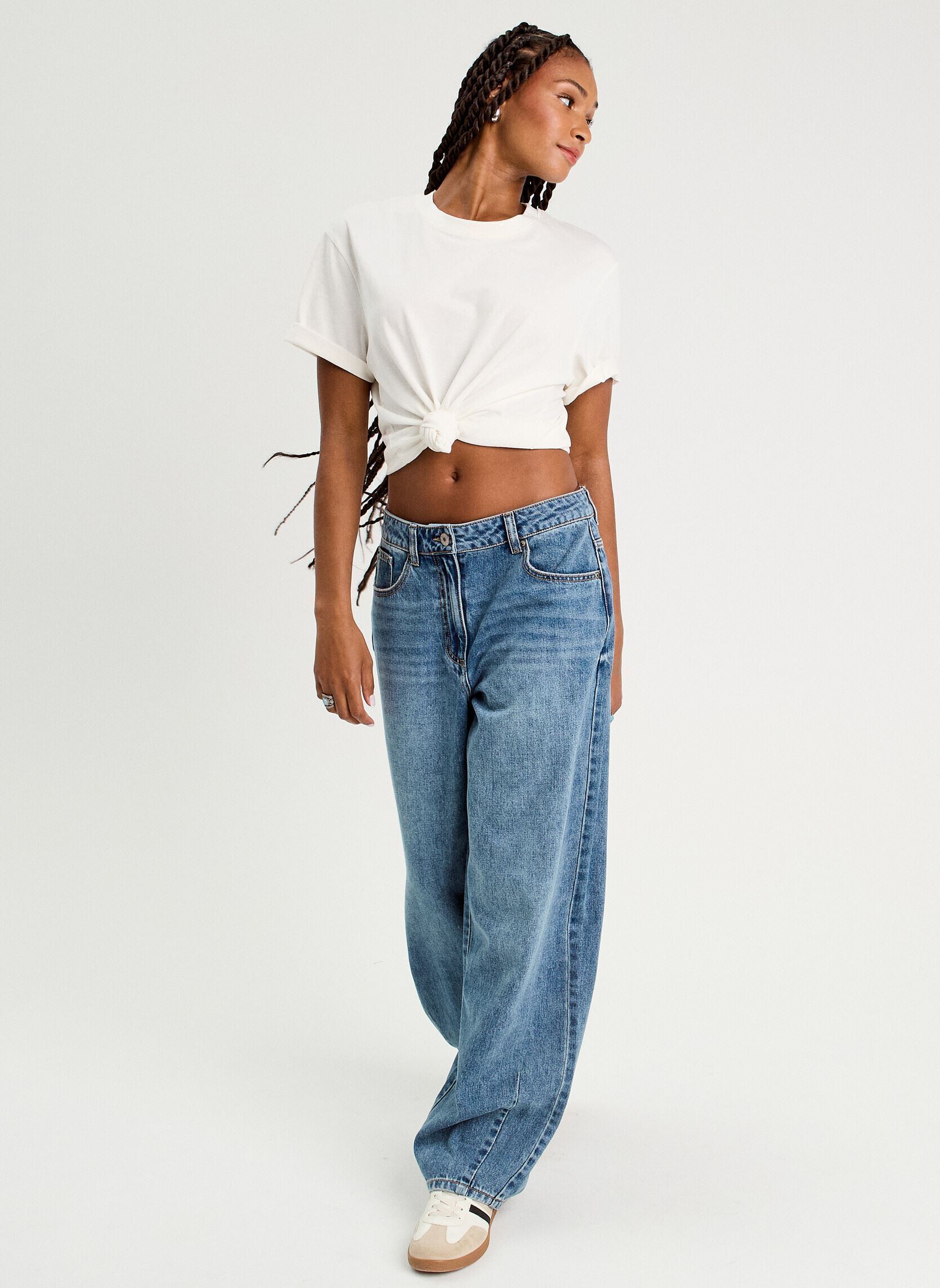 Rechte jeans / Straight Leg Jeans DELBA-BAGG dames blauw Cache Cache Rechte jeans / Straight Leg Jeans DELBA-BAGG dames blauw DENIM DOUBLE STONE
