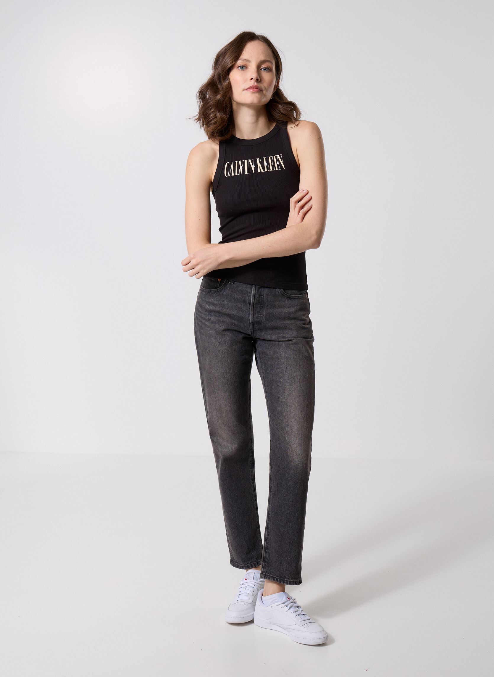 Débardeurs Varsity Calvin Klein J20J225520 femme noir Calvin Klein Jeans Débardeurs Varsity Calvin Klein J20J225520 femme noir CK BLACK