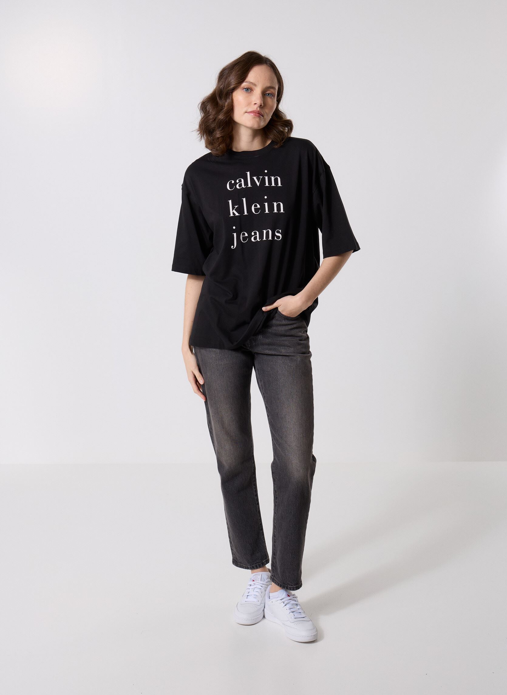 Kurzarm-T-Shirts Ss Ckj Logo Tee LV047B827G damen schwarz Calvin Klein Jeans Kurzarm-T-Shirts Ss Ckj Logo Tee LV047B827G damen schwarz BLACK