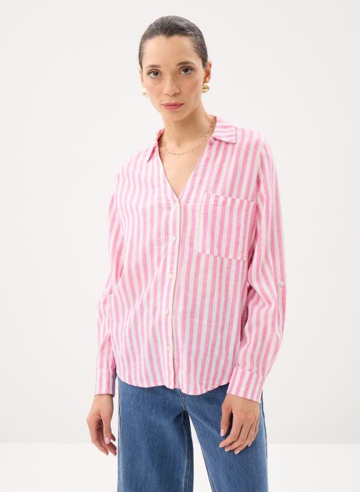MADE BY Chemises manches longues CHEMISE-LIN rayures 2 femme rose