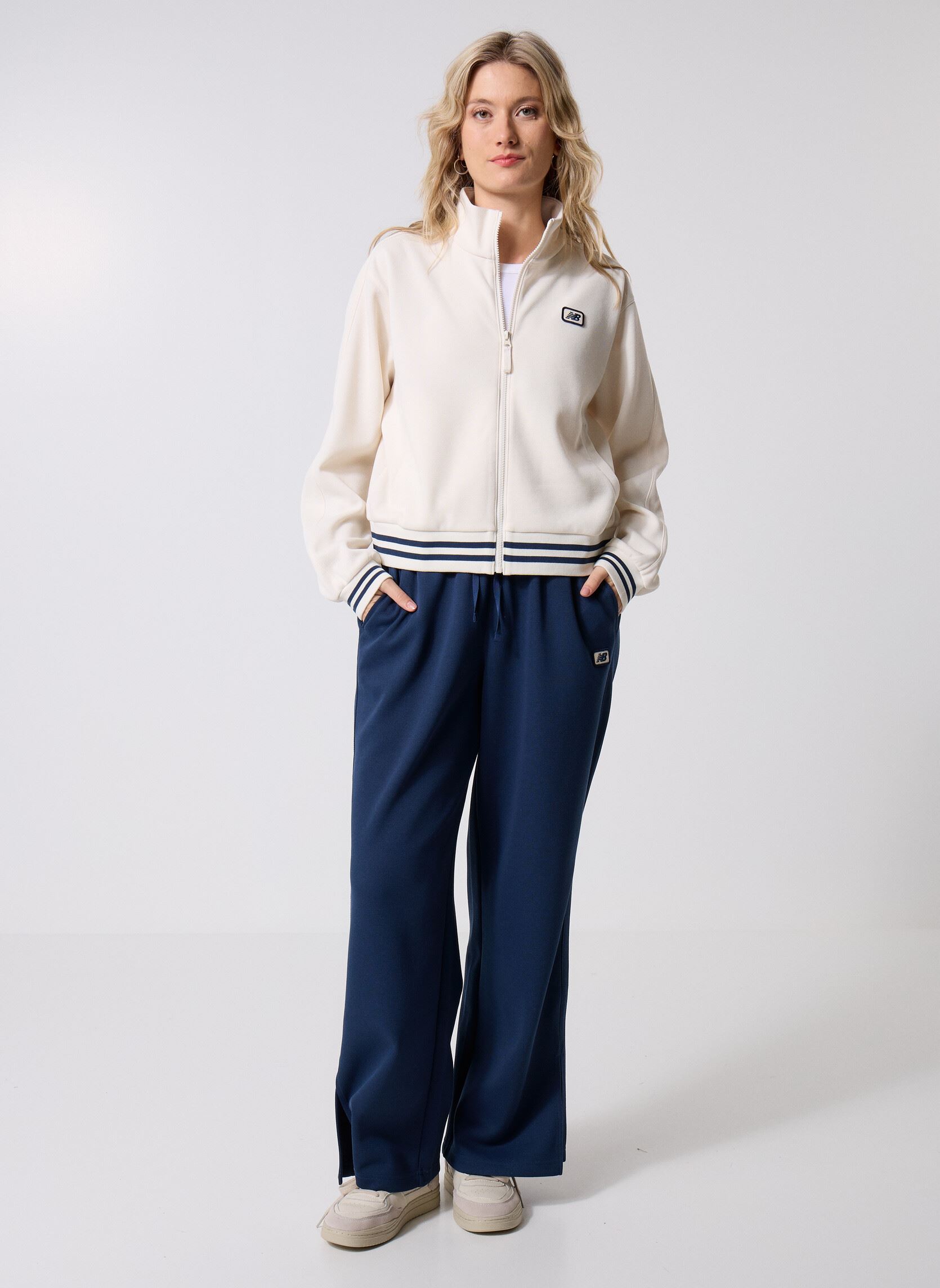 Bas de jogging Post Season Pique Track Pant femme bleu New Balance Bas de jogging Post Season Pique Track Pant femme bleu NB NAVY