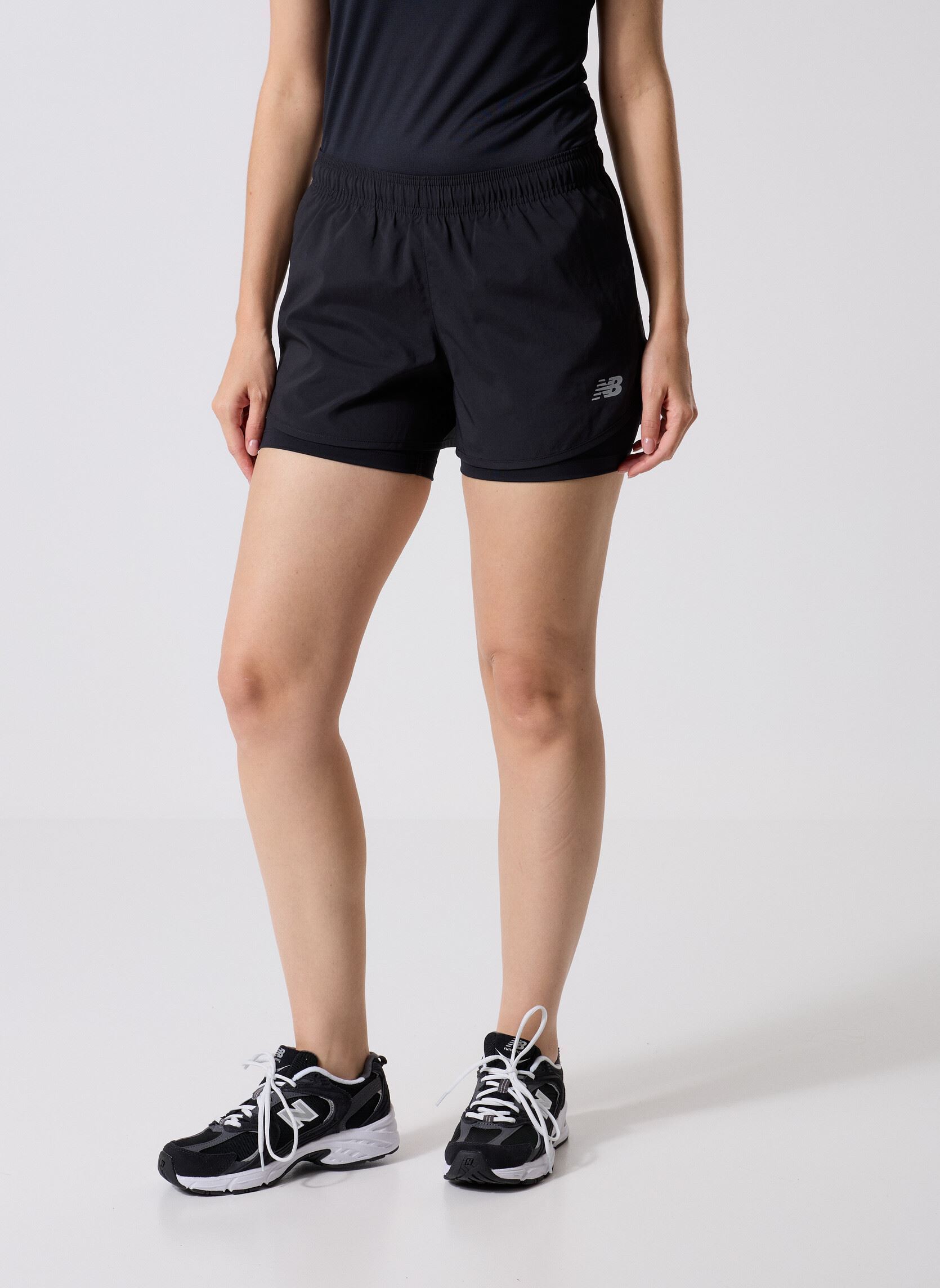 Shorts Sport Essentials 2-in-1 Short 3 femme noir New Balance Shorts Sport Essentials 2-in-1 Short 3 femme noir BLACK
