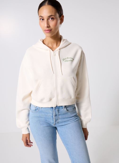 New Balance Sweats zippés Linear Heritage Fleece Full Zip femme blanc