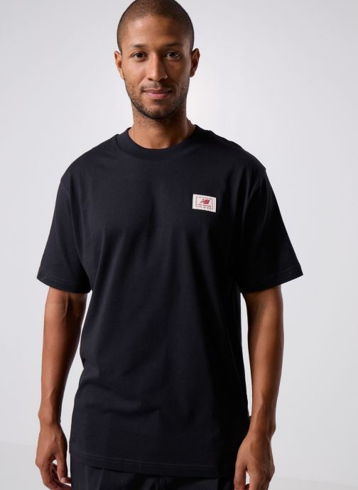 New Balance T-shirts met korte mouwen Woven Label T-Shirt heren zwart
