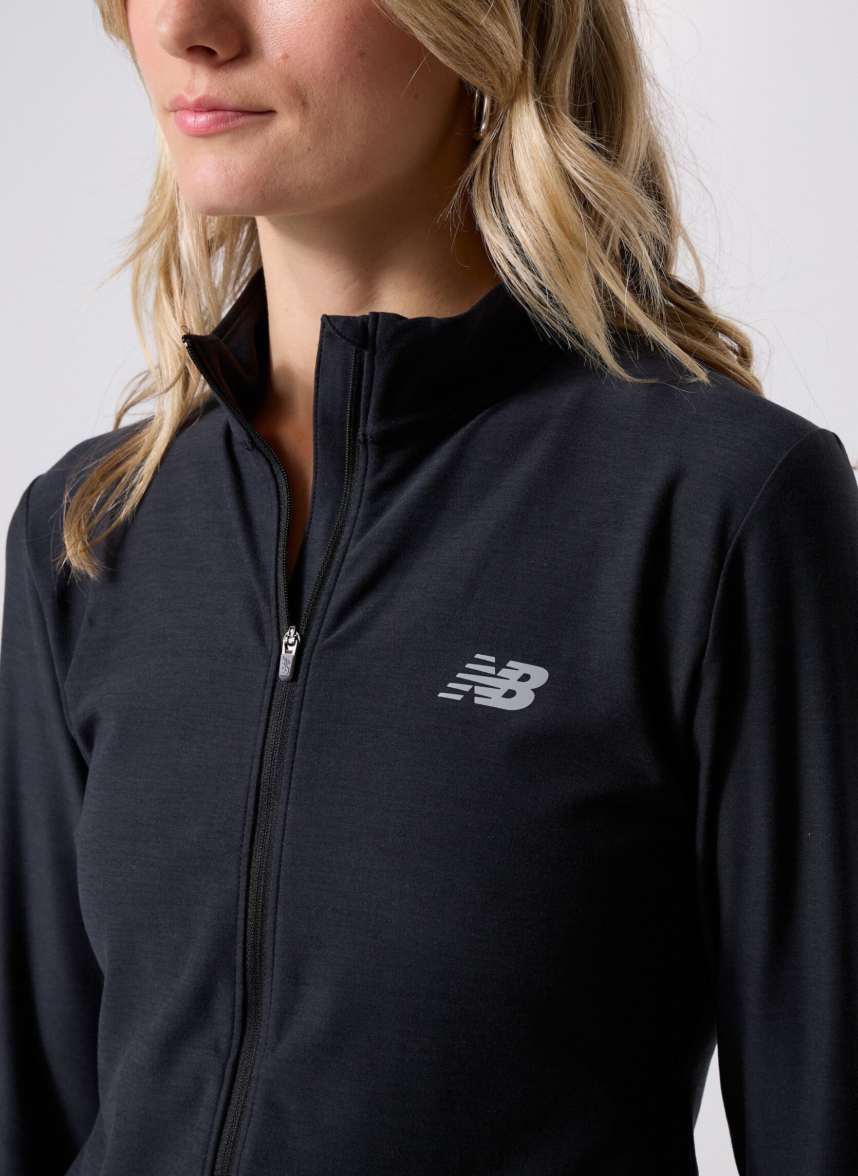 Trainingsvest Space Dye Full Zip dames zwart New Balance Trainingsvest Space Dye Full Zip dames zwart Black Heather