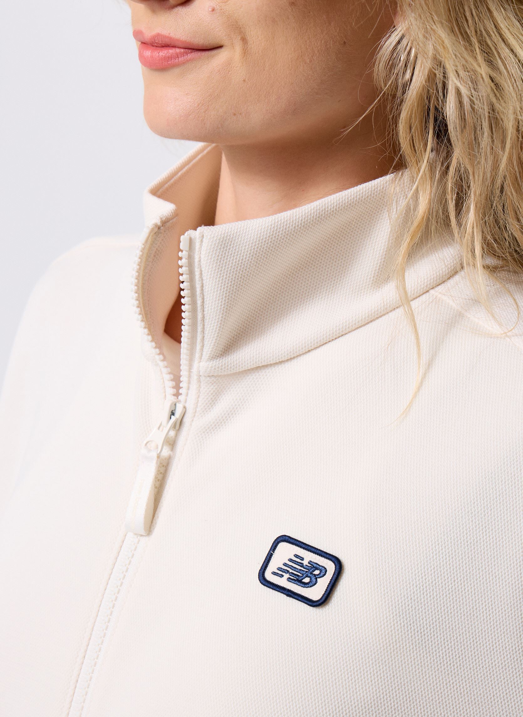 Trainingsvest Post Season Pique Track Jacket dames wit New Balance Trainingsvest Post Season Pique Track Jacket dames wit Permafrost