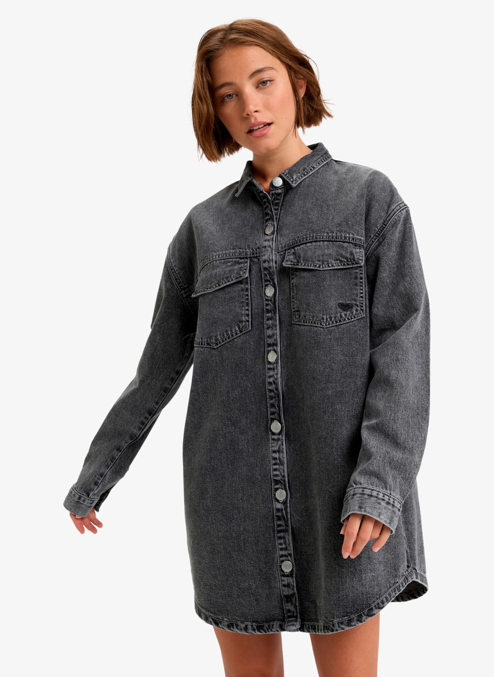Overhemdjurken Tidal Moon dames grijs Roxy Overhemdjurken Tidal Moon dames grijs MID GREY