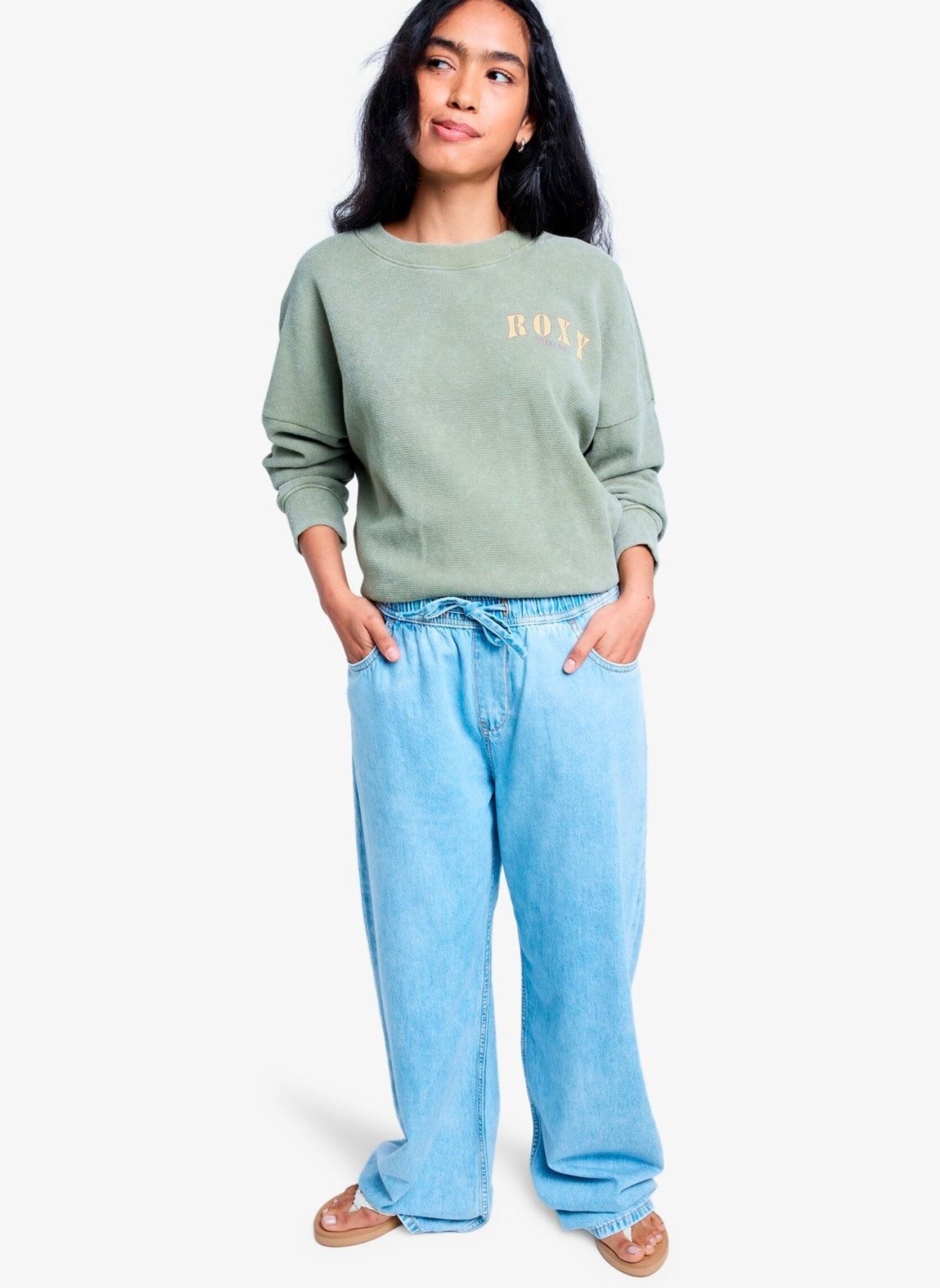 Wijde jeans / Flared Jeans Stunning View Mid Beau Blue dames blauw Roxy Wijde jeans / Flared Jeans Stunning View Mid Beau Blue dames blauw BEAU BLUE