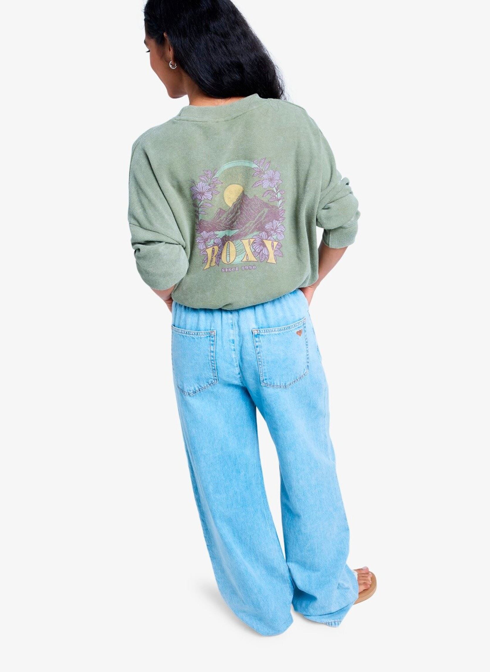 Wijde jeans / Flared Jeans Stunning View Mid Beau Blue dames blauw Roxy Wijde jeans / Flared Jeans Stunning View Mid Beau Blue dames blauw BEAU BLUE