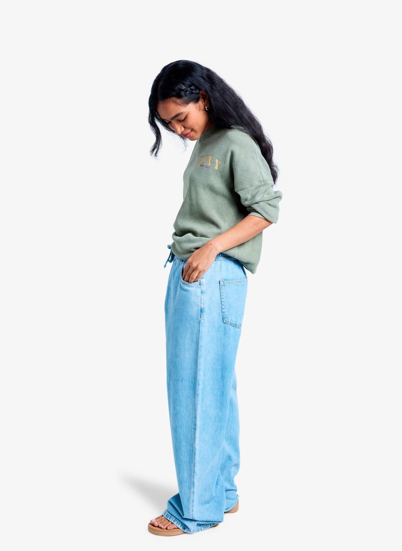 Wijde jeans / Flared Jeans Stunning View Mid Beau Blue dames blauw Roxy Wijde jeans / Flared Jeans Stunning View Mid Beau Blue dames blauw BEAU BLUE