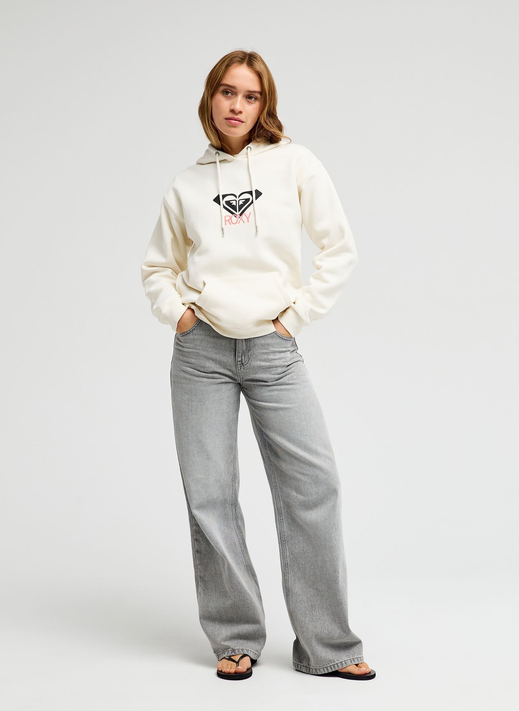 Hoodies Surf Stoked Hoodie Brushed Art dames wit Roxy Hoodies Surf Stoked Hoodie Brushed Art dames wit EGRET