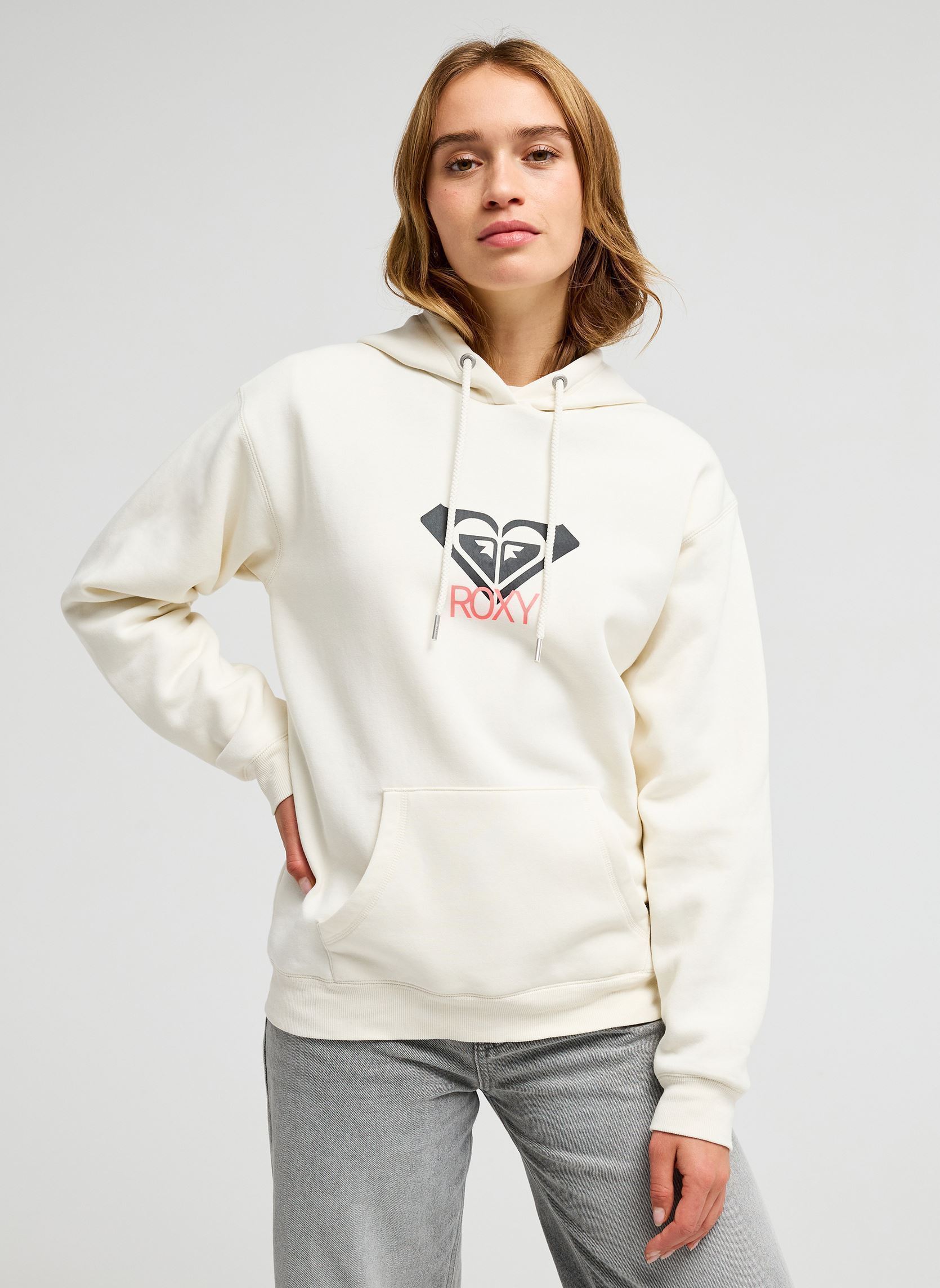 Hoodies Surf Stoked Hoodie Brushed Art dames wit Roxy Hoodies Surf Stoked Hoodie Brushed Art dames wit EGRET
