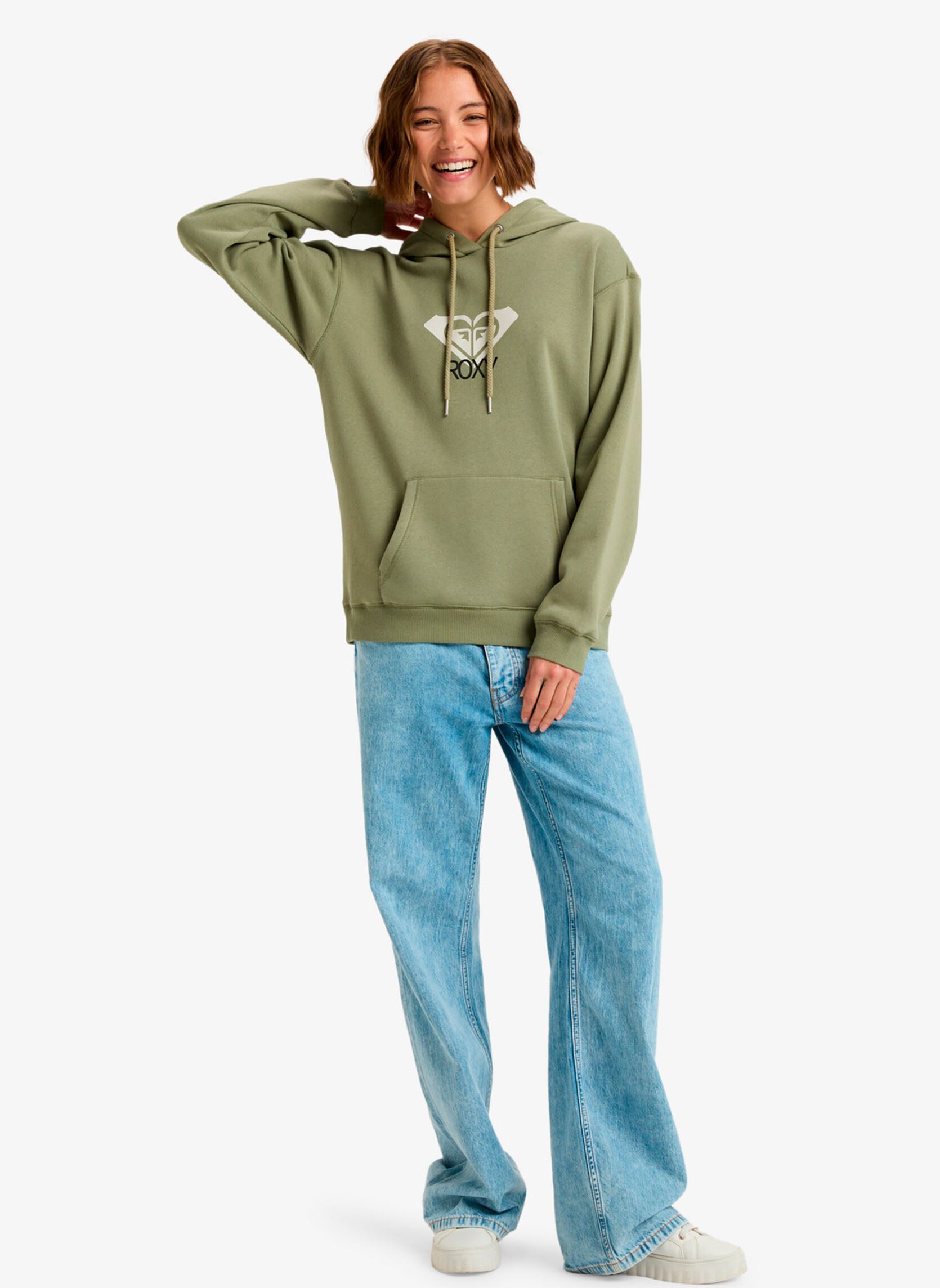 Sweats à capuche Surf Stoked Hoodie Brushed Art femme vert Roxy Sweats à capuche Surf Stoked Hoodie Brushed Art femme vert OIL GREEN