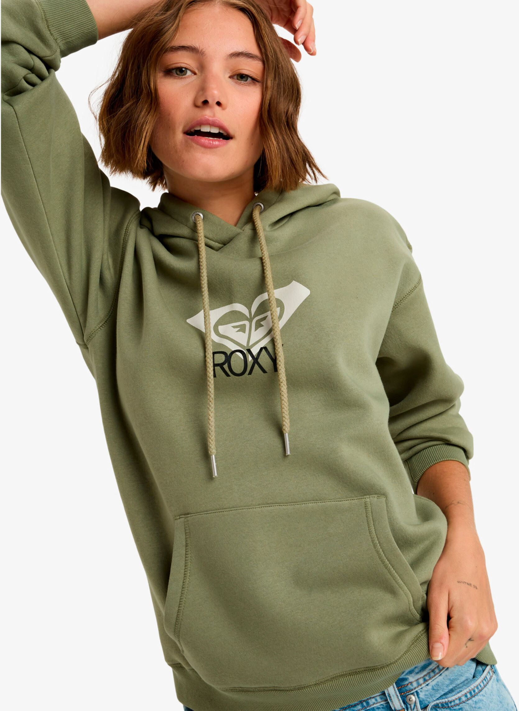 Sweats à capuche Surf Stoked Hoodie Brushed Art femme vert Roxy Sweats à capuche Surf Stoked Hoodie Brushed Art femme vert OIL GREEN