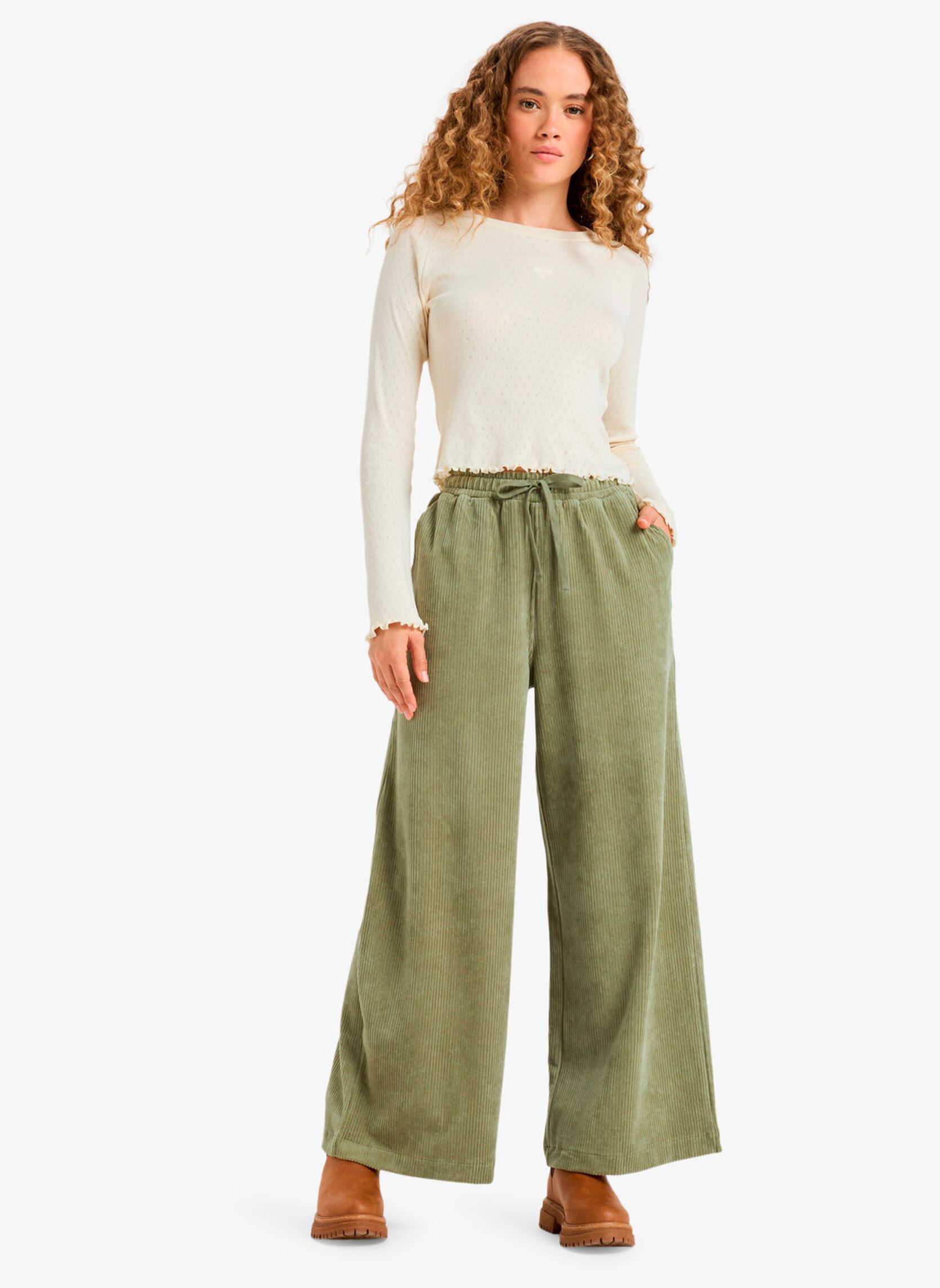 Pantalons larges Lekeitio Pant Knit femme vert Roxy Pantalons larges Lekeitio Pant Knit femme vert OIL GREEN