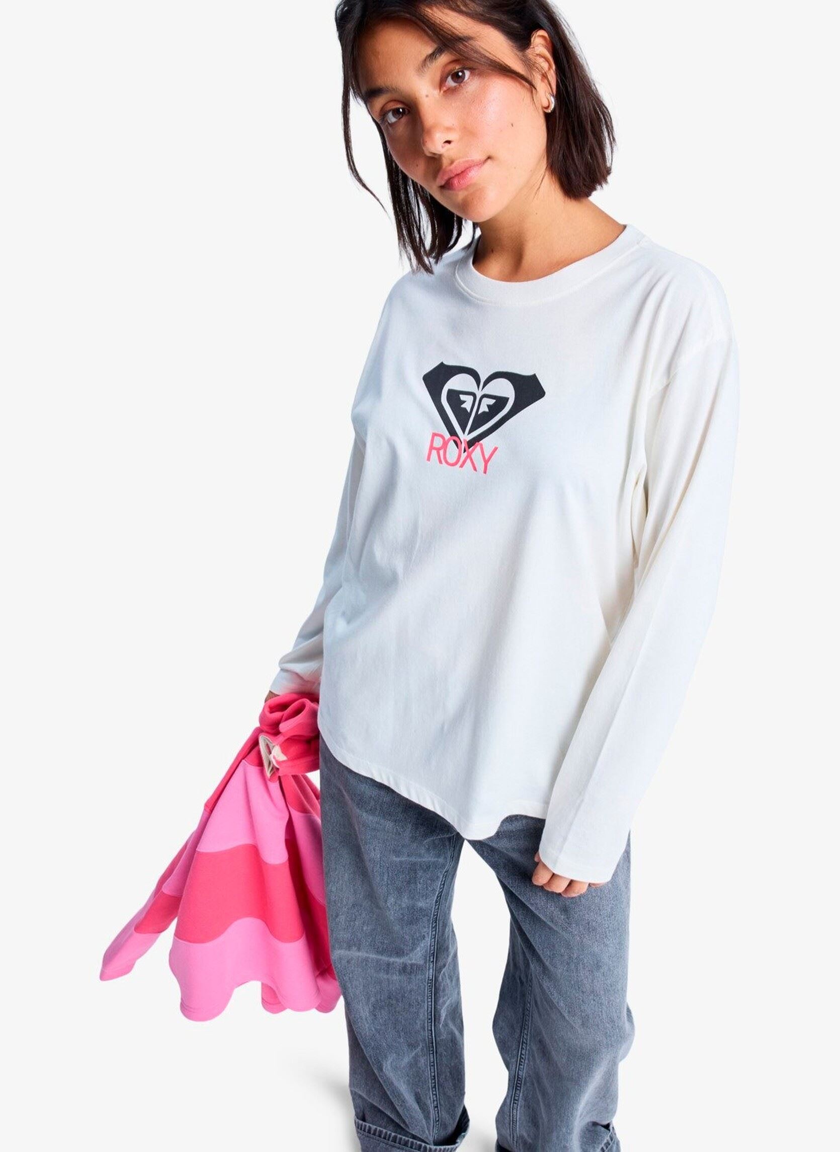 T-shirts met lange mouwen Hangloose Art Ls dames wit Roxy T-shirts met lange mouwen Hangloose Art Ls dames wit EGRET