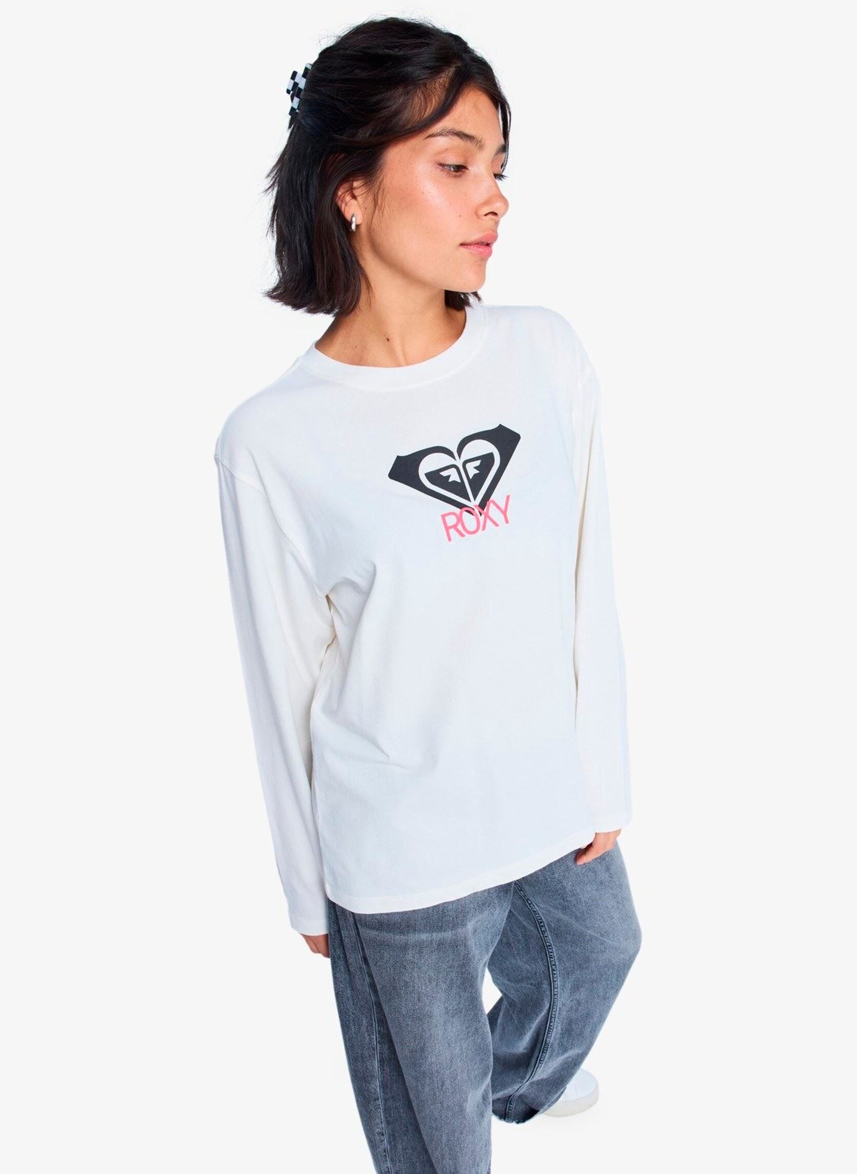 T-shirts met lange mouwen Hangloose Art Ls dames wit Roxy T-shirts met lange mouwen Hangloose Art Ls dames wit EGRET