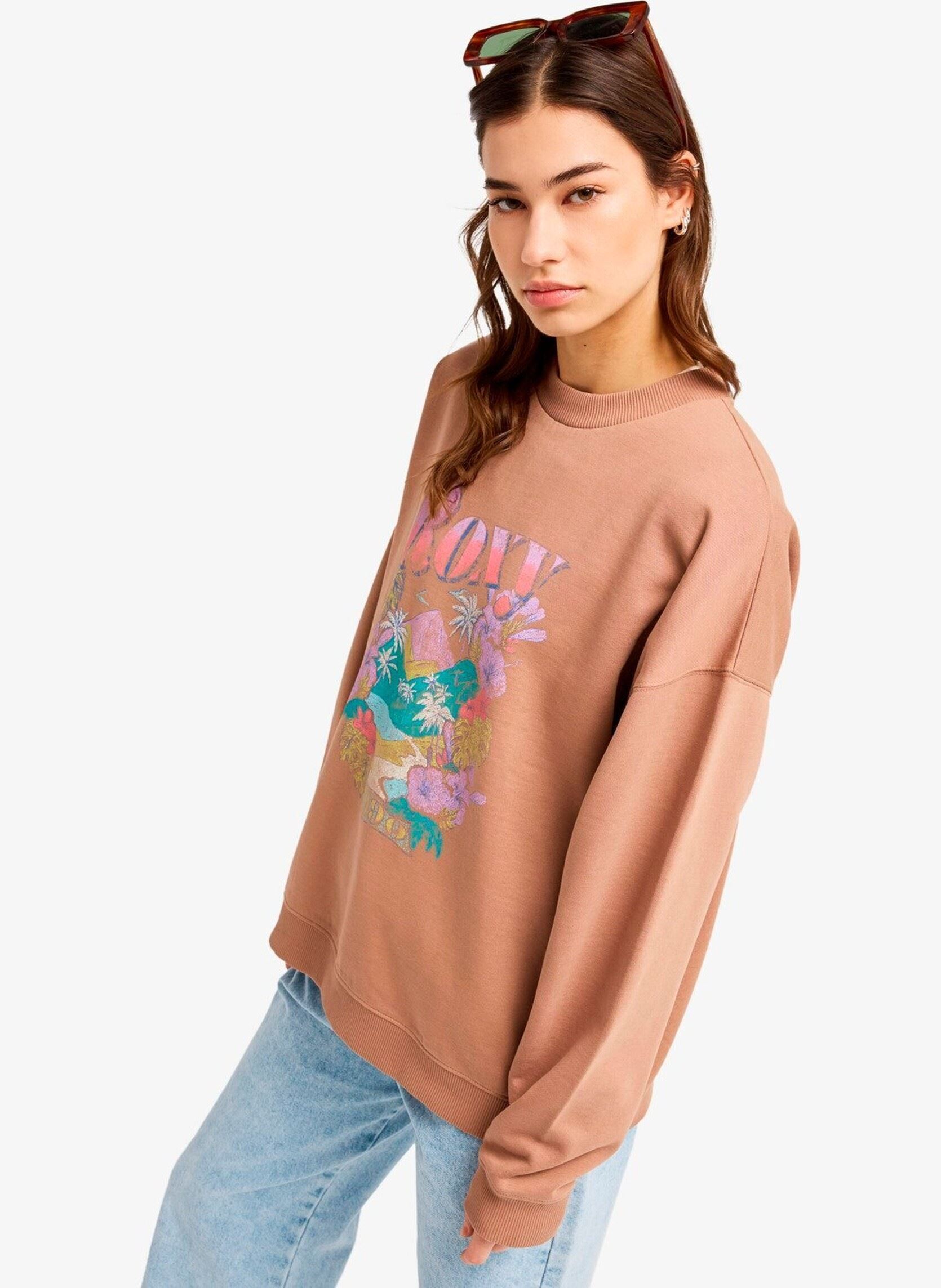 Sweater Lineup Oversized Crew dames bruin Roxy Sweater Lineup Oversized Crew dames bruin BROWNIE