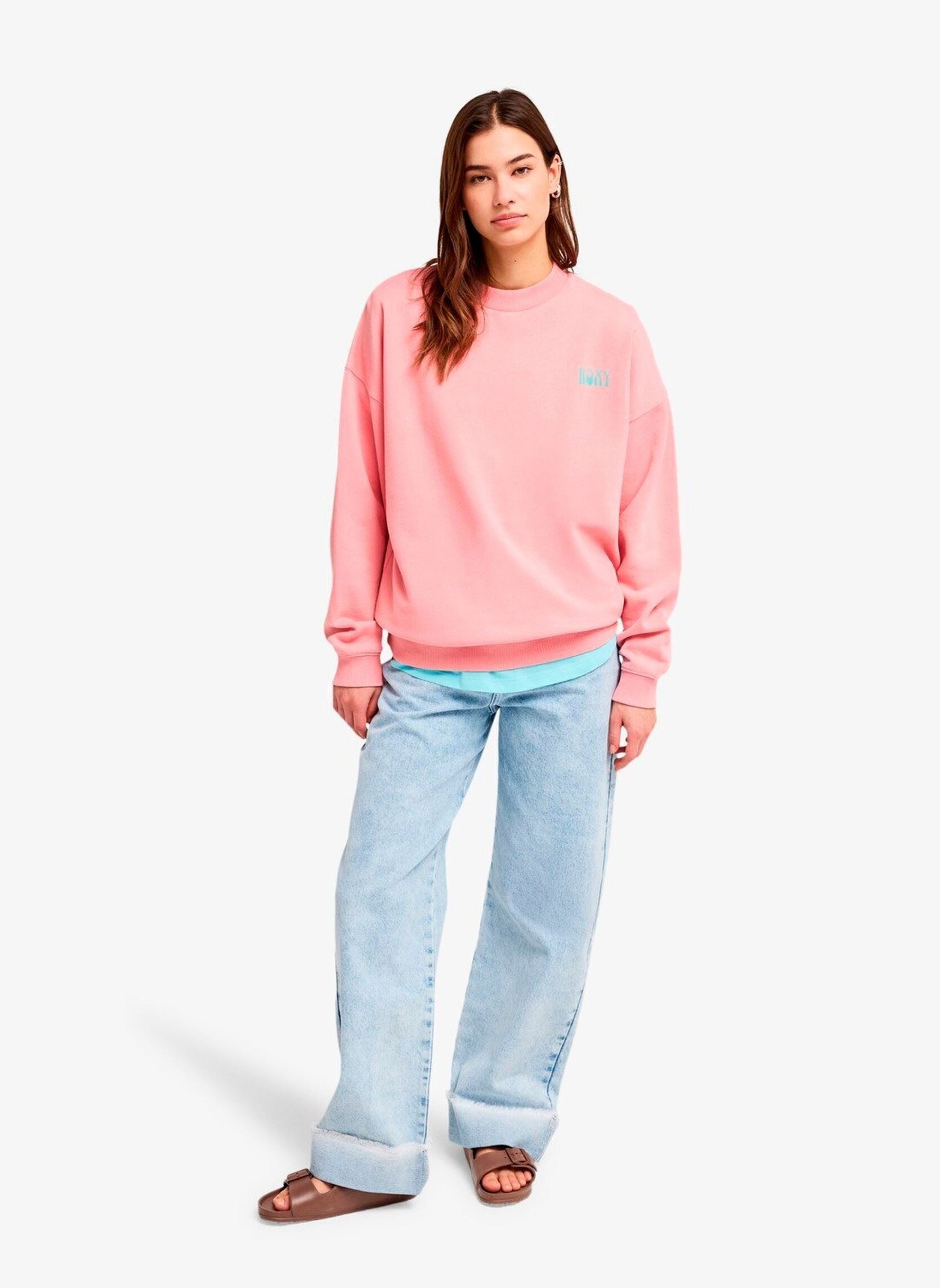 Sweater Lineup Oversized Crew dames roze Roxy Sweater Lineup Oversized Crew dames roze PLUMERIA