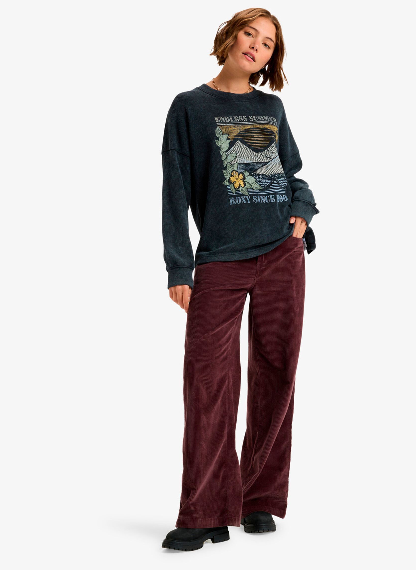 Sweatshirts Eastside Midweight femme noir Roxy Sweatshirts Eastside Midweight femme noir ANTHRACITE