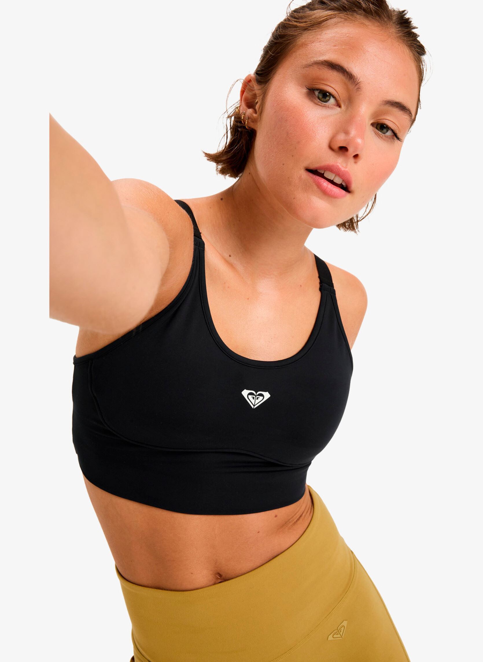 Hauts de maillot brassière Heart Into It Attitude Bra femme noir Roxy Hauts de maillot brassière Heart Into It Attitude Bra femme noir ANTHRACITE