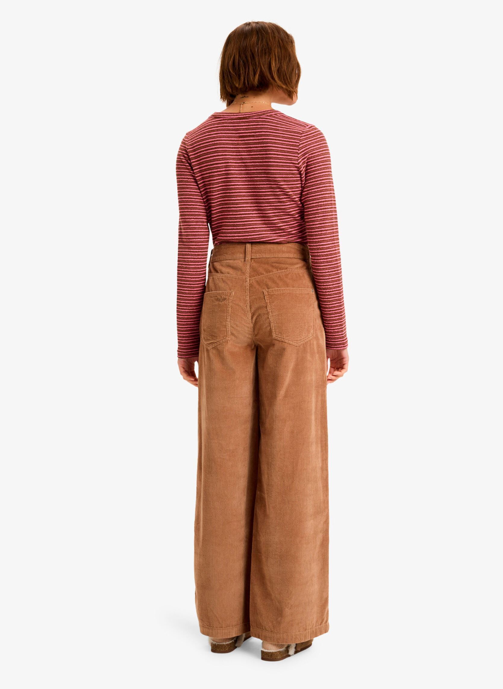 Wijde broeken Surf On Cloud Cord dames bruin Roxy Wijde broeken Surf On Cloud Cord dames bruin WOODSMOKE