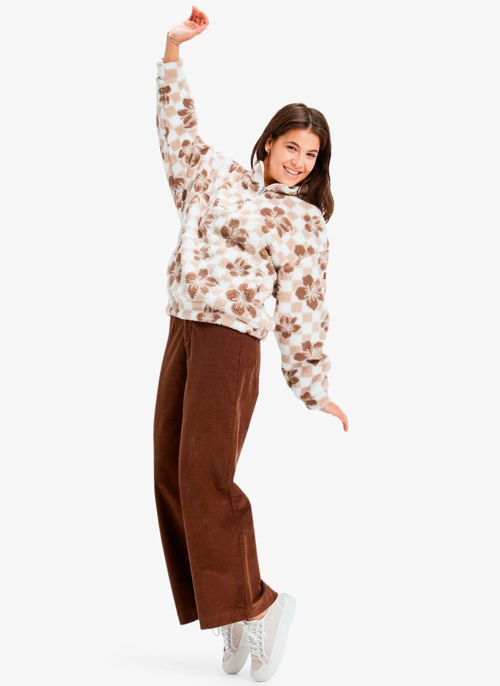 Fleece-Pullover Jive Talking Bonded damen weiß Roxy Fleece-Pullover Jive Talking Bonded damen weiß EGRET HIBI SQUARE