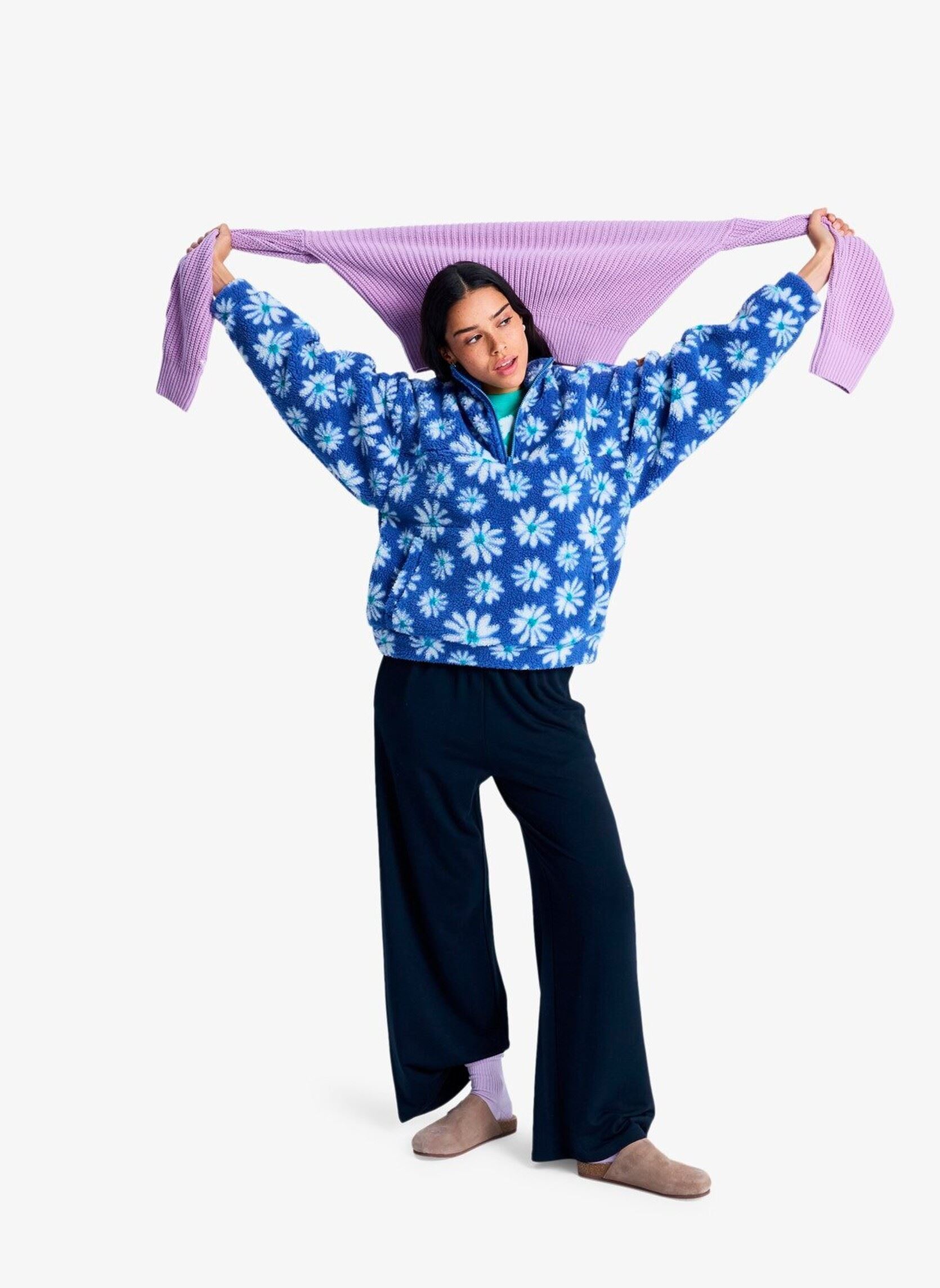 Pulls polaire Jive Talking Bonded femme bleu Roxy Pulls polaire Jive Talking Bonded femme bleu COCONUT MILK FLOWER SOUL