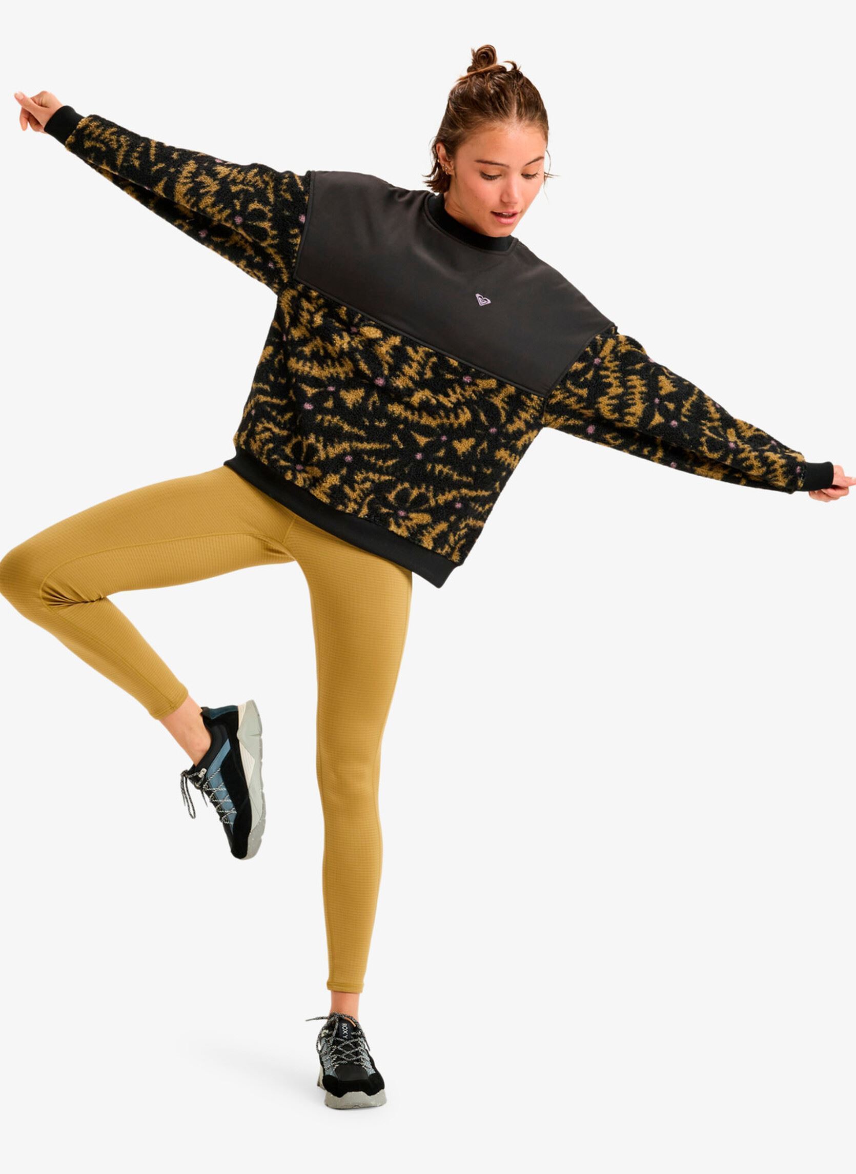 Pulls polaire Waves Of Warmth Layered Crew femme noir Roxy Pulls polaire Waves Of Warmth Layered Crew femme noir ANTHRACITE BIG FLOWERS