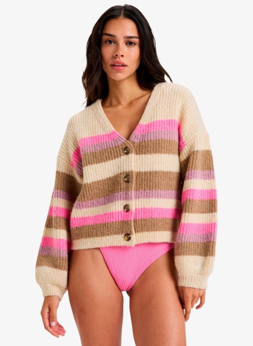 Roxy Gilets Marble Tiles Stripe femme blanc