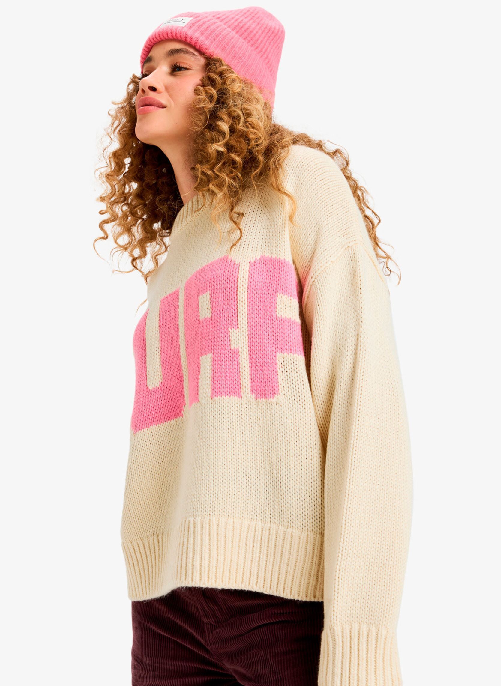 Sweatshirts Exploring Heart femme blanc Roxy Sweatshirts Exploring Heart femme blanc Parchment