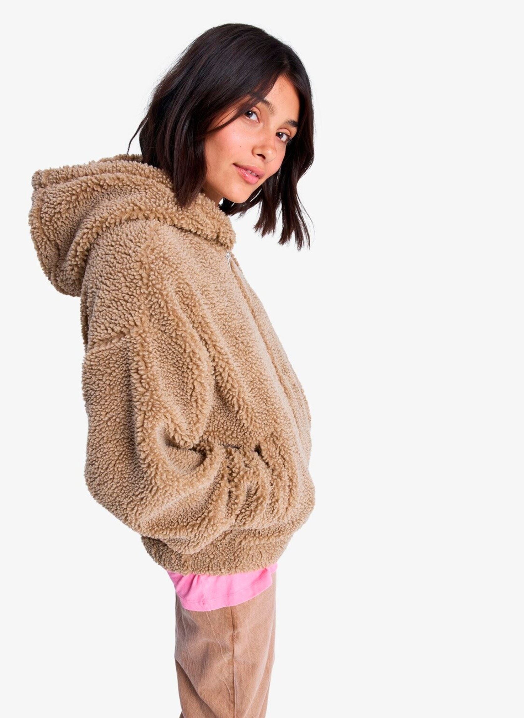 Fleece-Pullover City Track damen braun Roxy Fleece-Pullover City Track damen braun WOODSMOKE