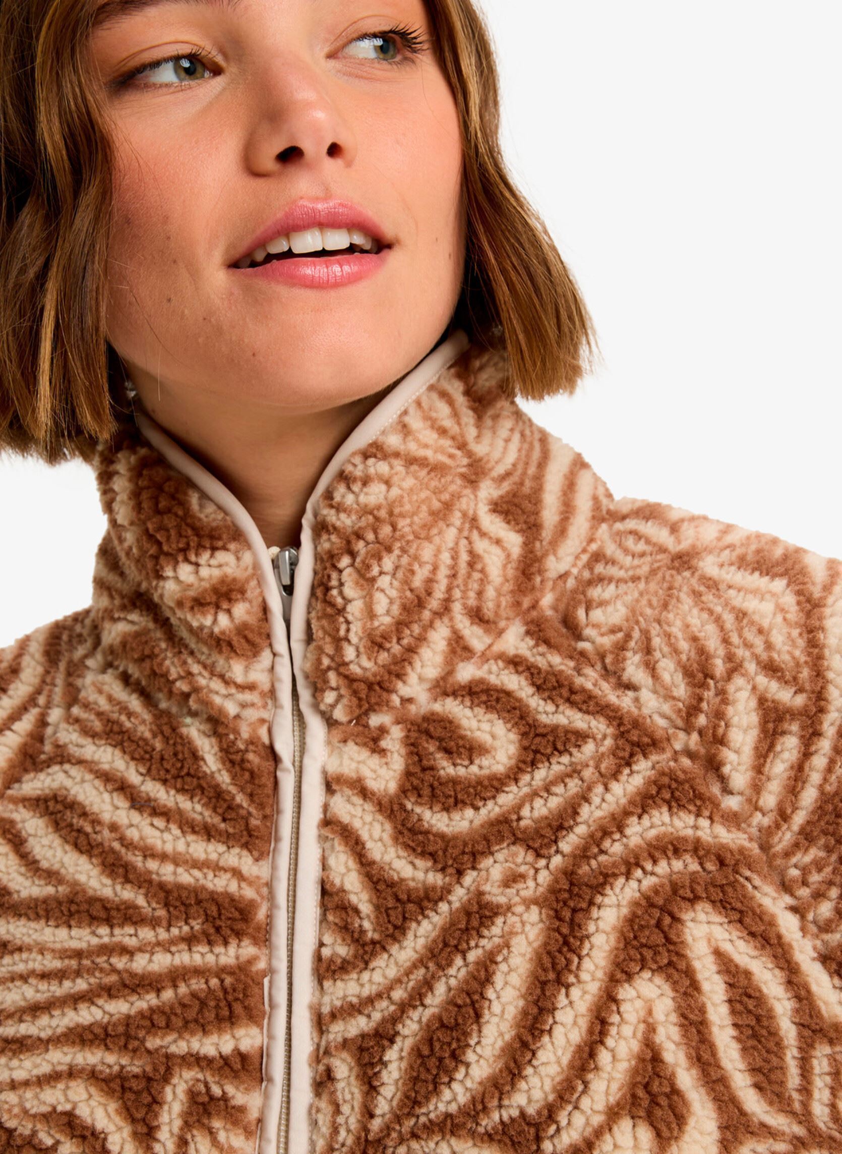 Fleece truien Blurry Cloud Print dames beige Roxy Fleece truien Blurry Cloud Print dames beige PARCHMENT ANIMAL FLORAL BIG